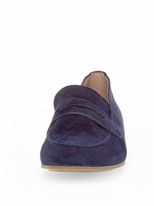 Mocassins en cuir nubuck avec bout amande Femme Bleu GAB-6521316 FA2