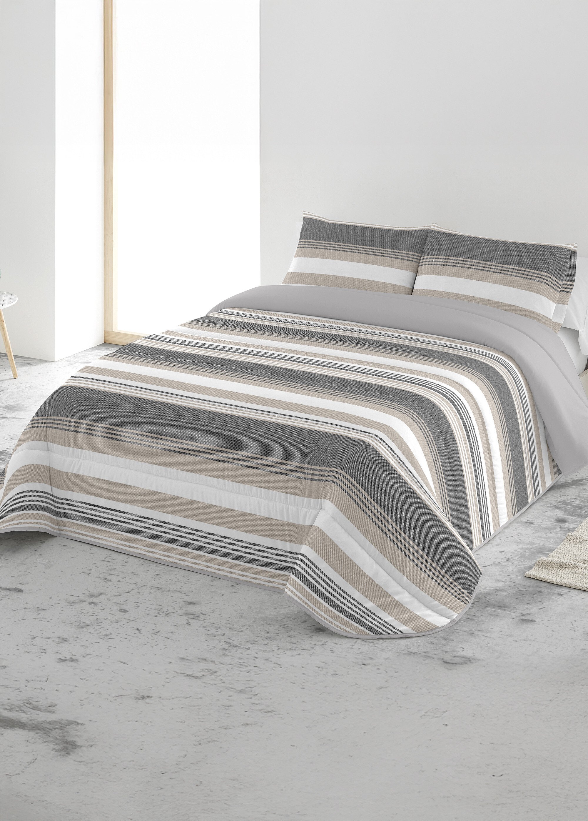 Couette microfibre double face 400 g/m² Gris RECITATION FA1