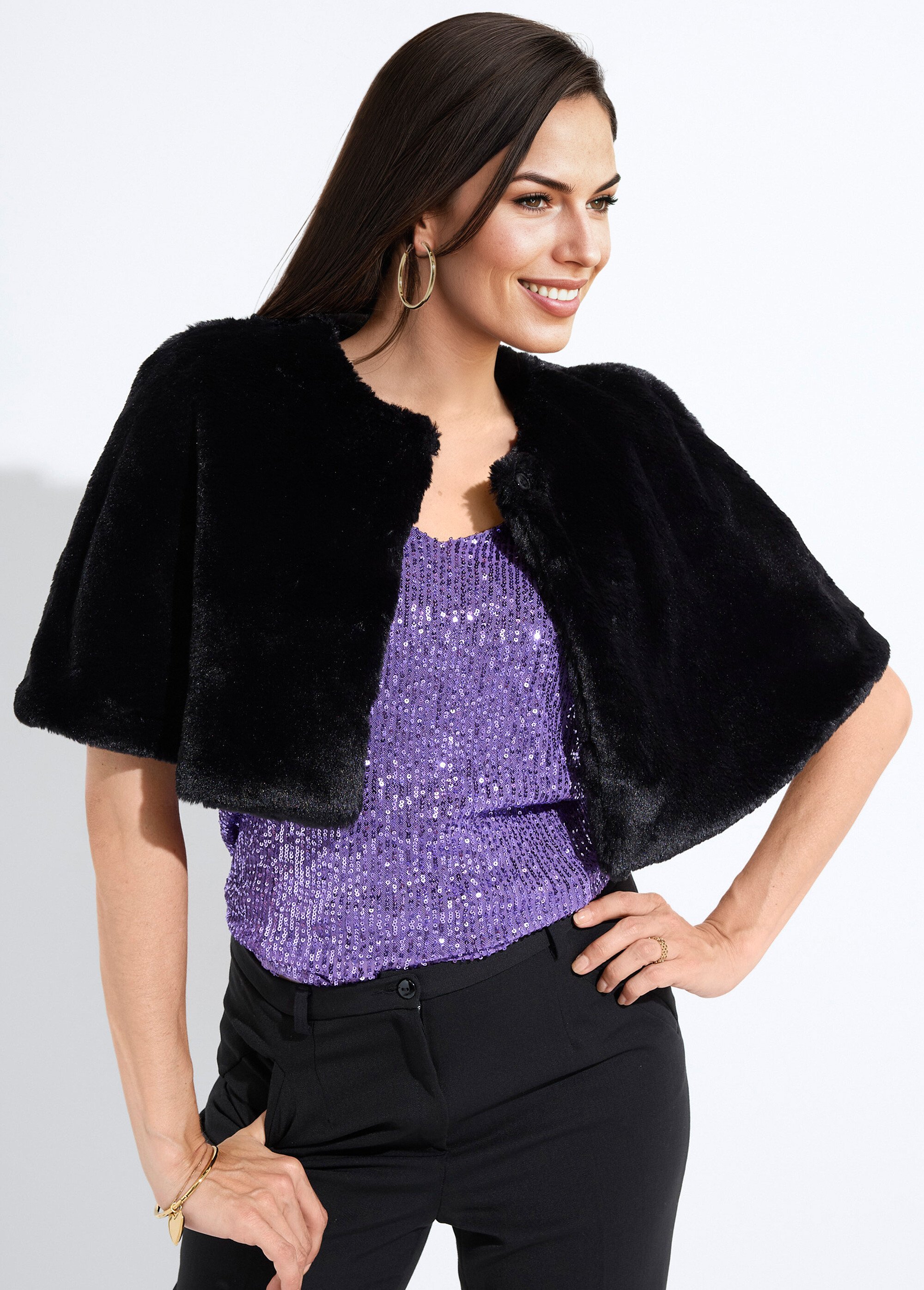 Étole couvre-épaules en fausse fourrure