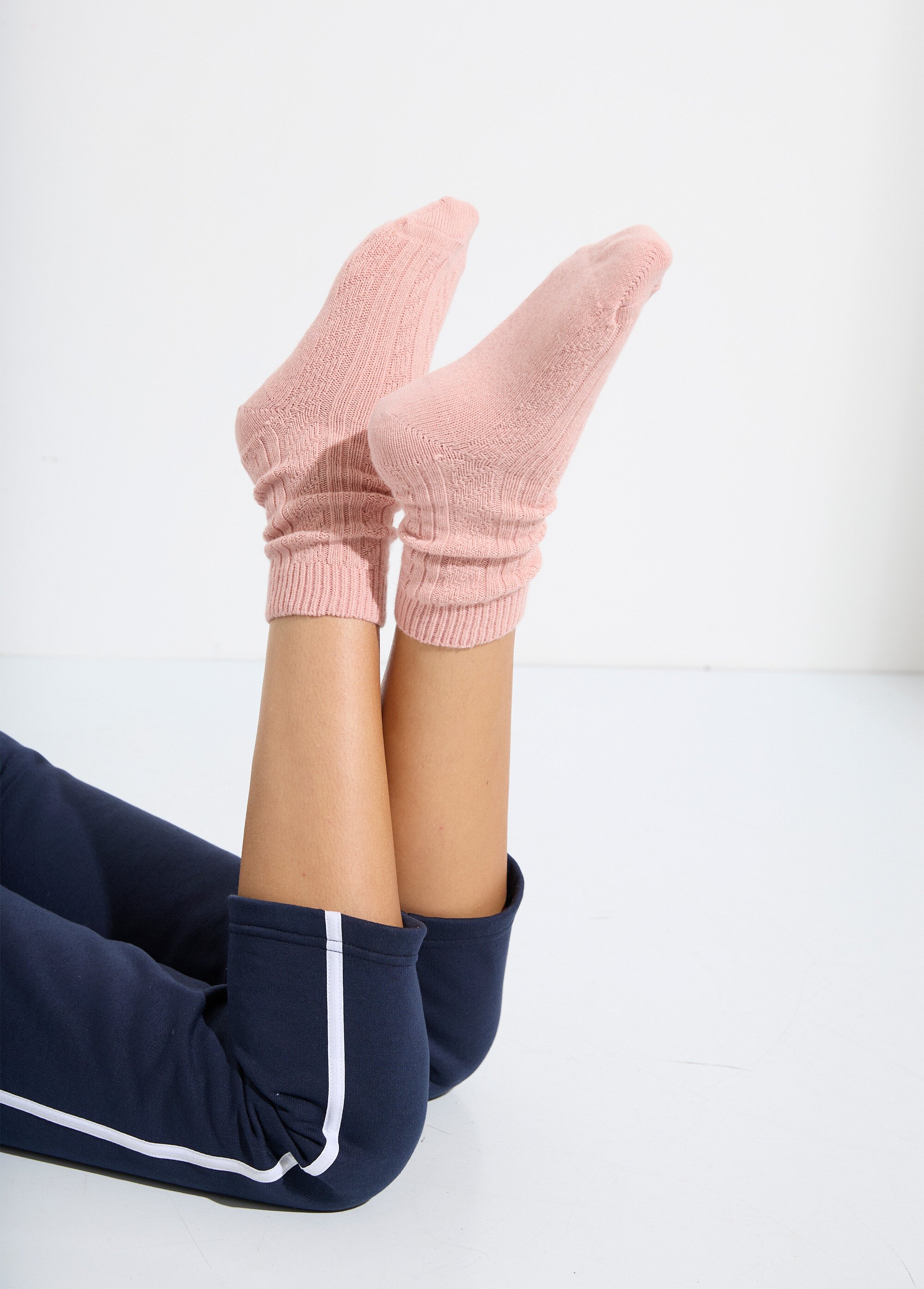 Chaussettes avec laine et cachemire Femme Rose BOSKOOP SI1