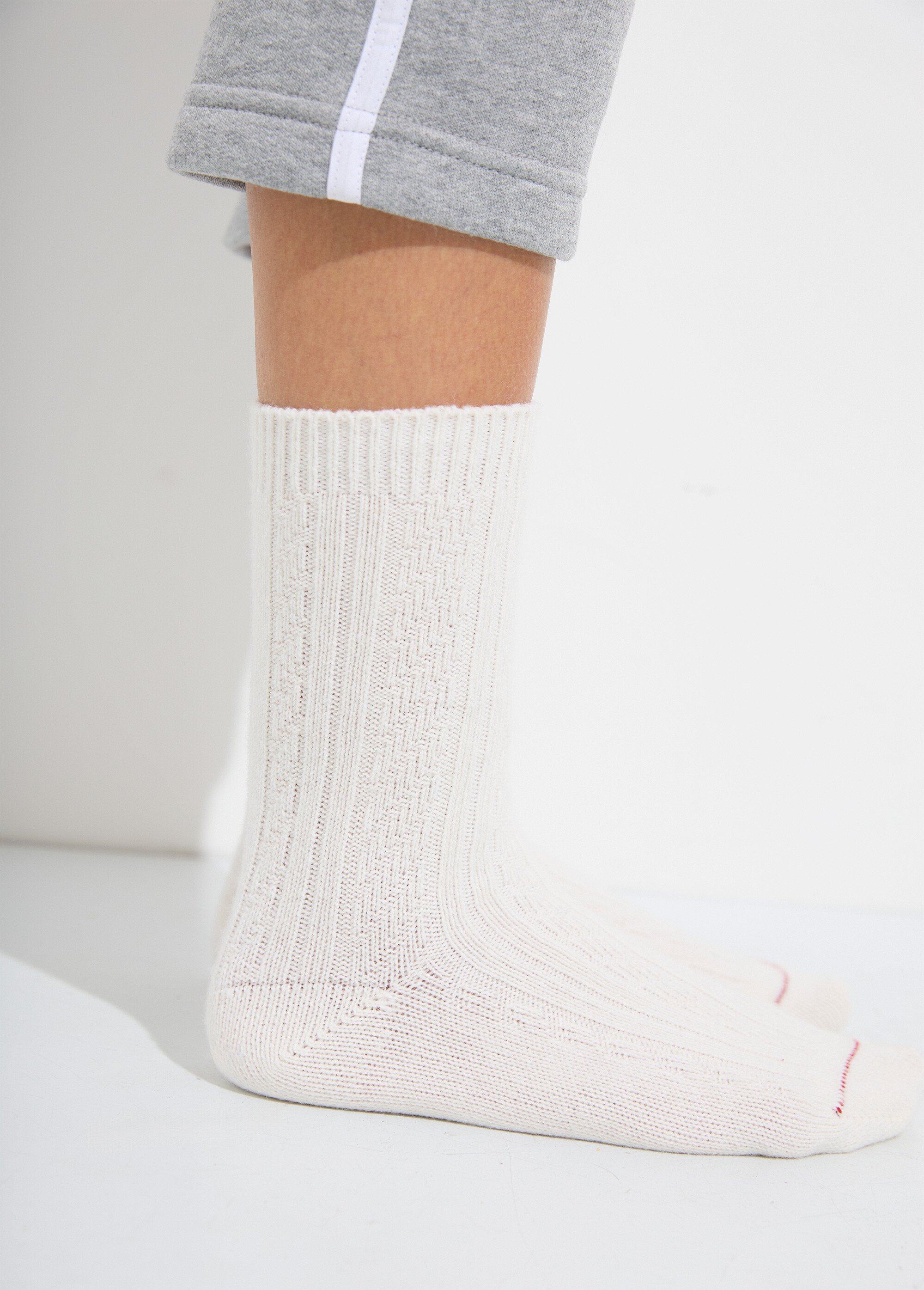 Chaussettes avec laine et cachemire Femme Blanc BOSKOOP DE1