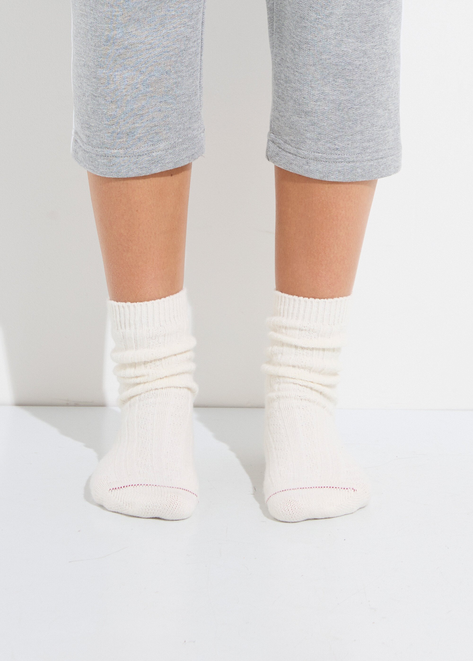 Chaussettes avec laine et cachemire Femme Blanc BOSKOOP FA1