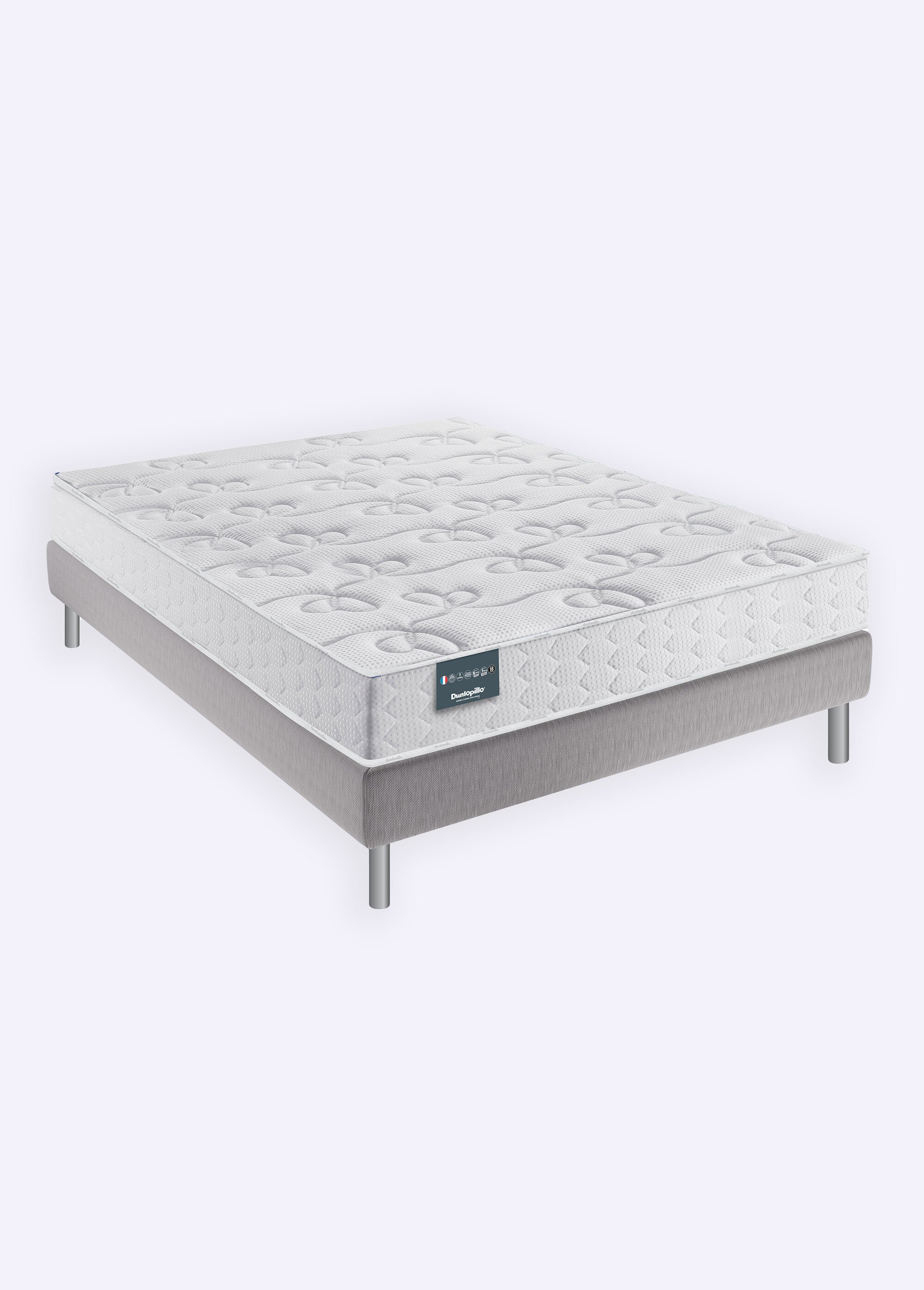 Matelas ferme latex 7 zones haute résilience, haut. 18cm BLANC DUN-GEN5 DE1