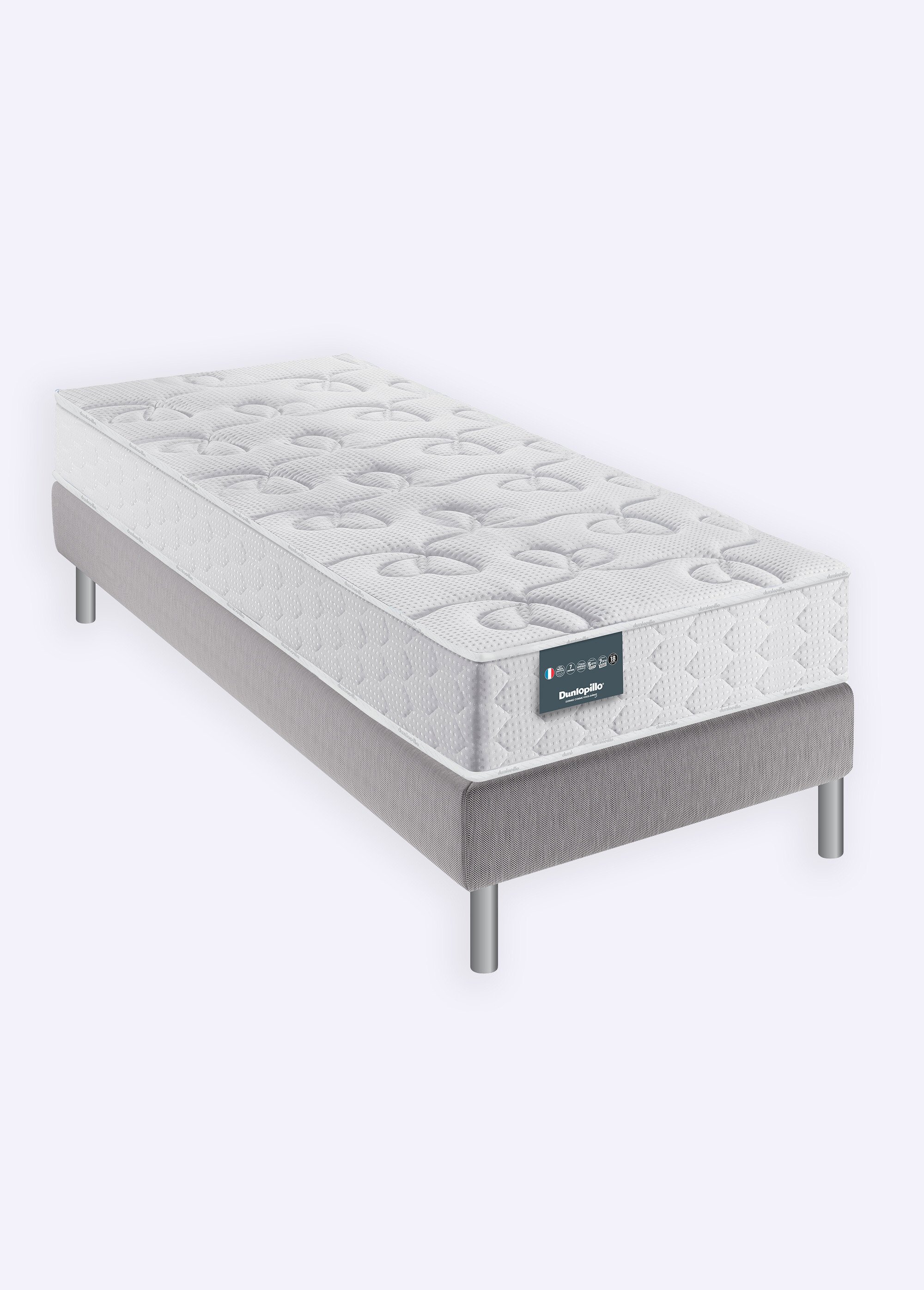 Matelas ferme latex 7 zones haute résilience, haut. 18cm BLANC DUN-GEN5 DE2