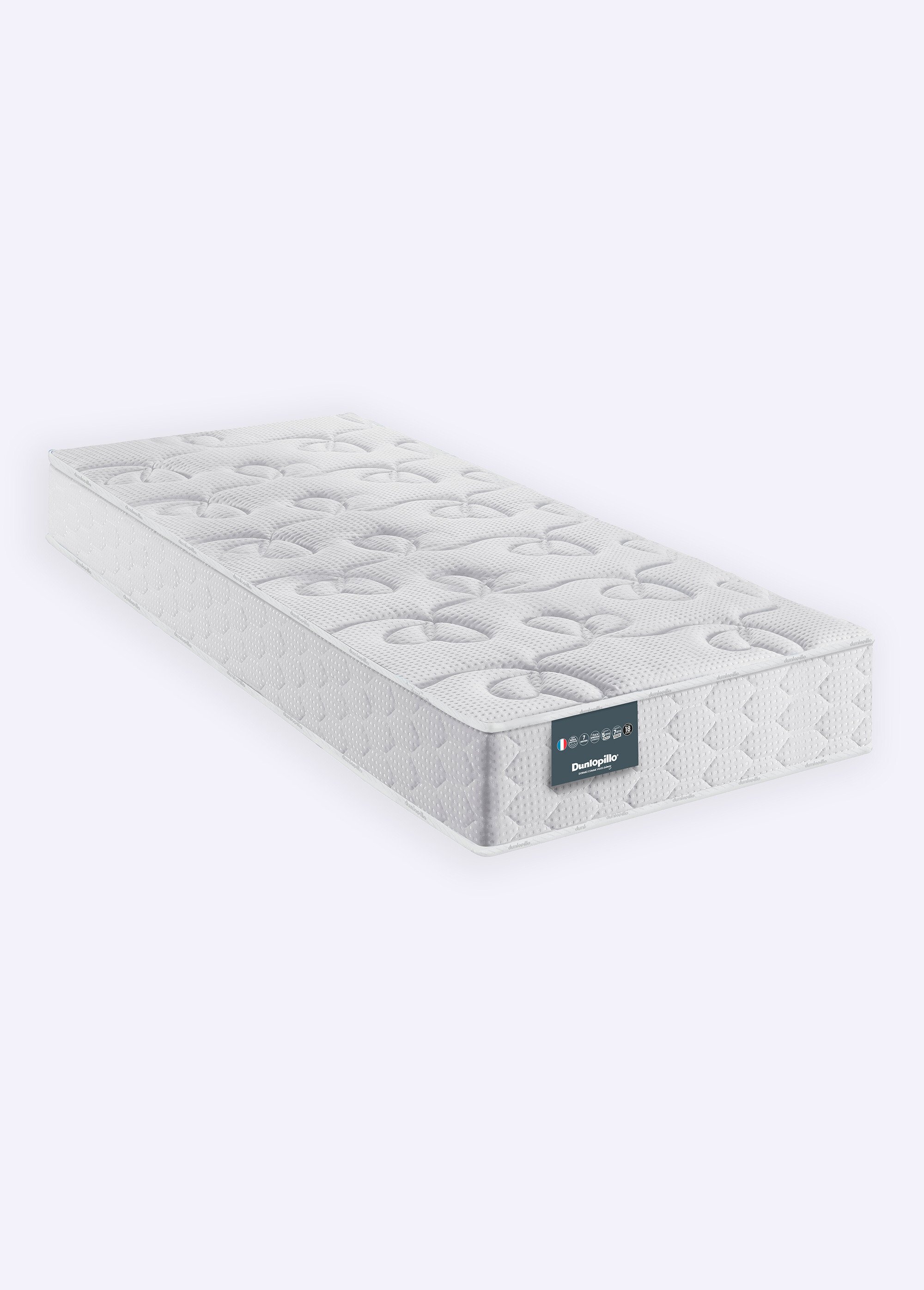 Matelas ferme latex 7 zones haute résilience, haut. 18cm BLANC DUN-GEN5 FA2