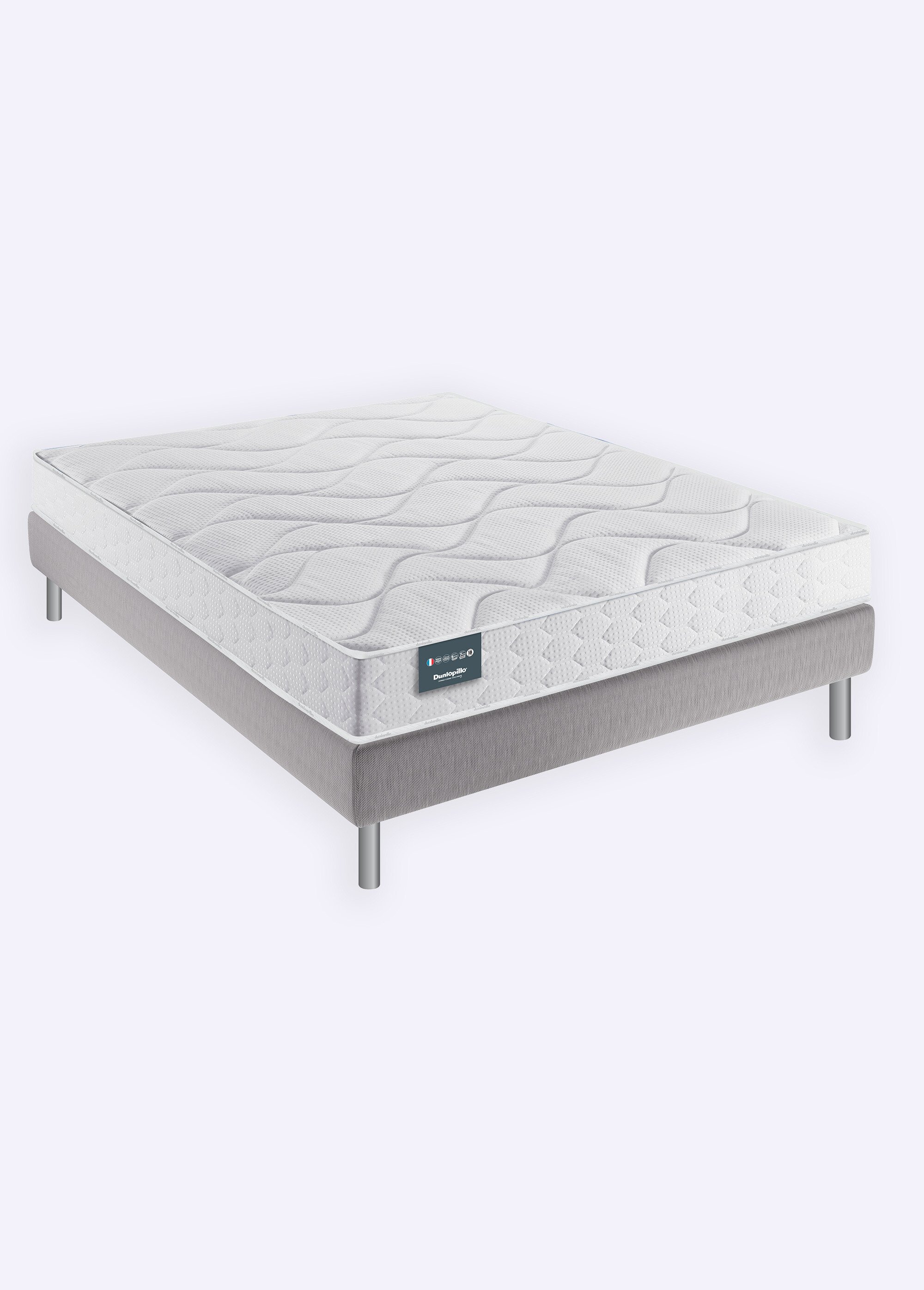 Matelas ferme mousse haute résilience, haut. 18cm BLANC DUN-GEN1 DE1