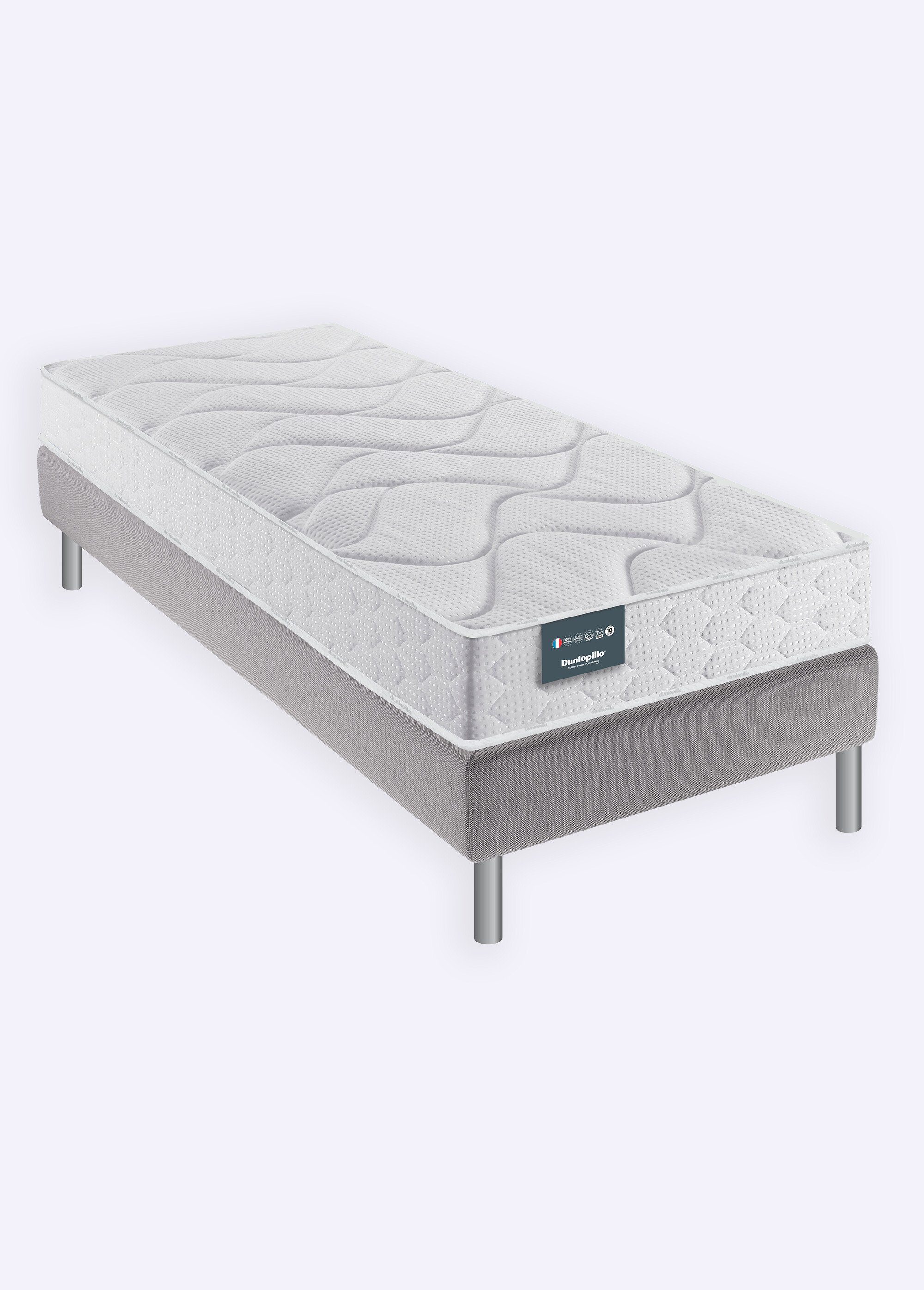 Matelas ferme mousse haute résilience, haut. 18cm BLANC DUN-GEN1 DE2