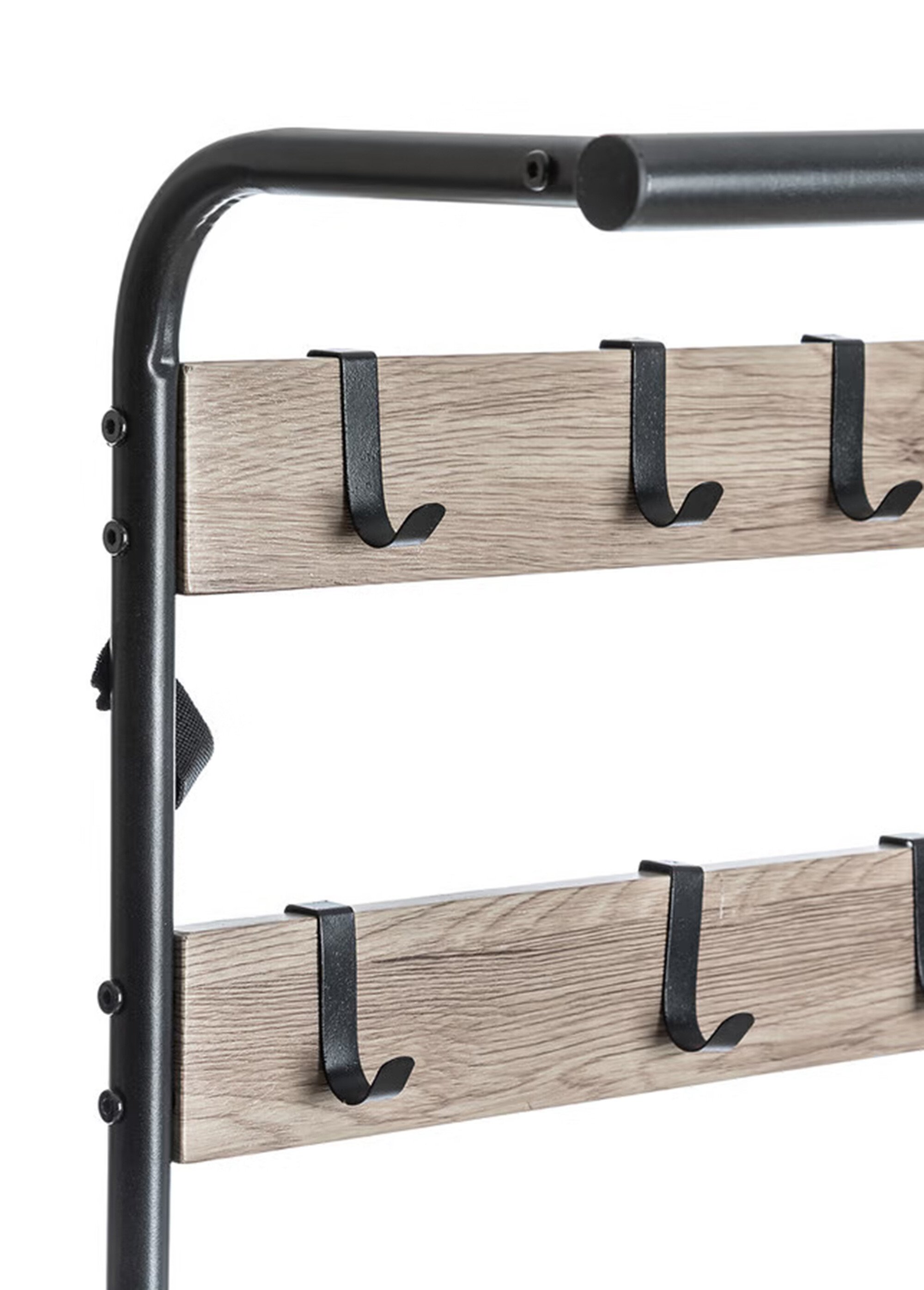 Meuble d'entrée 10 patères + 2 niveaux BEIGE JJA-160407 DE1