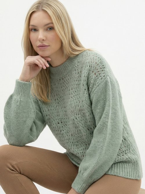 Pull moelleux col montant ajouré devant Femme OPALINE MAVRIK MV1