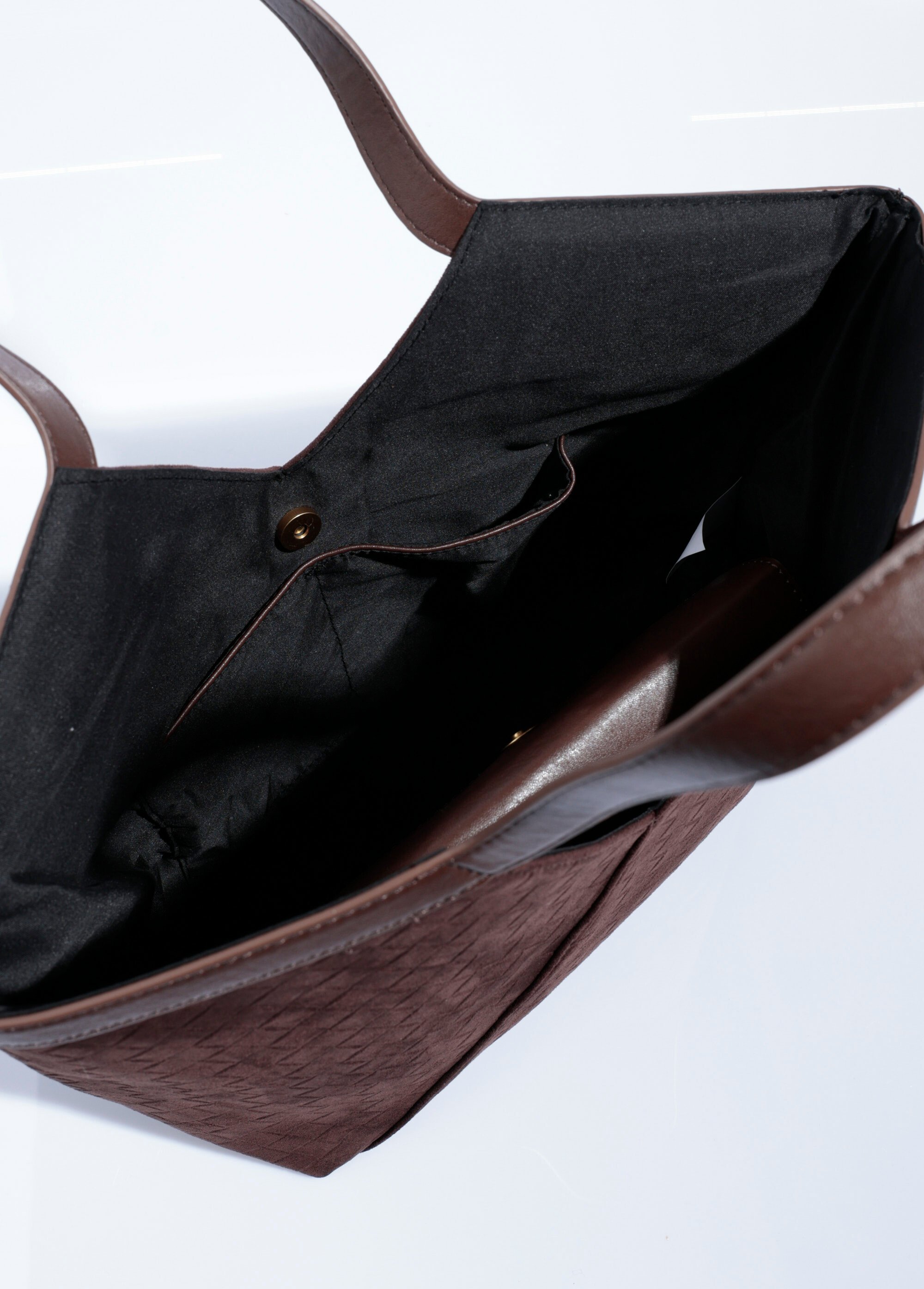Sac cabas en suédine effet tressé