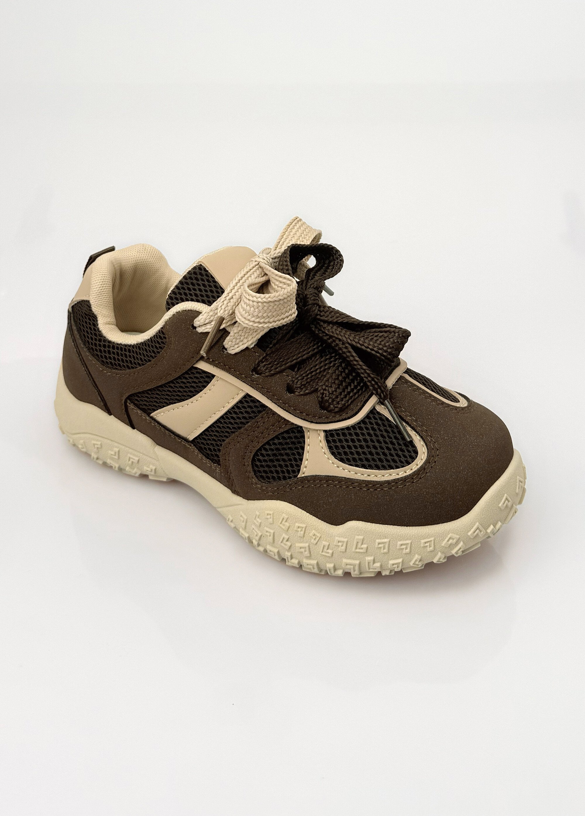 Sneakers multimatières + 2 paires lacets