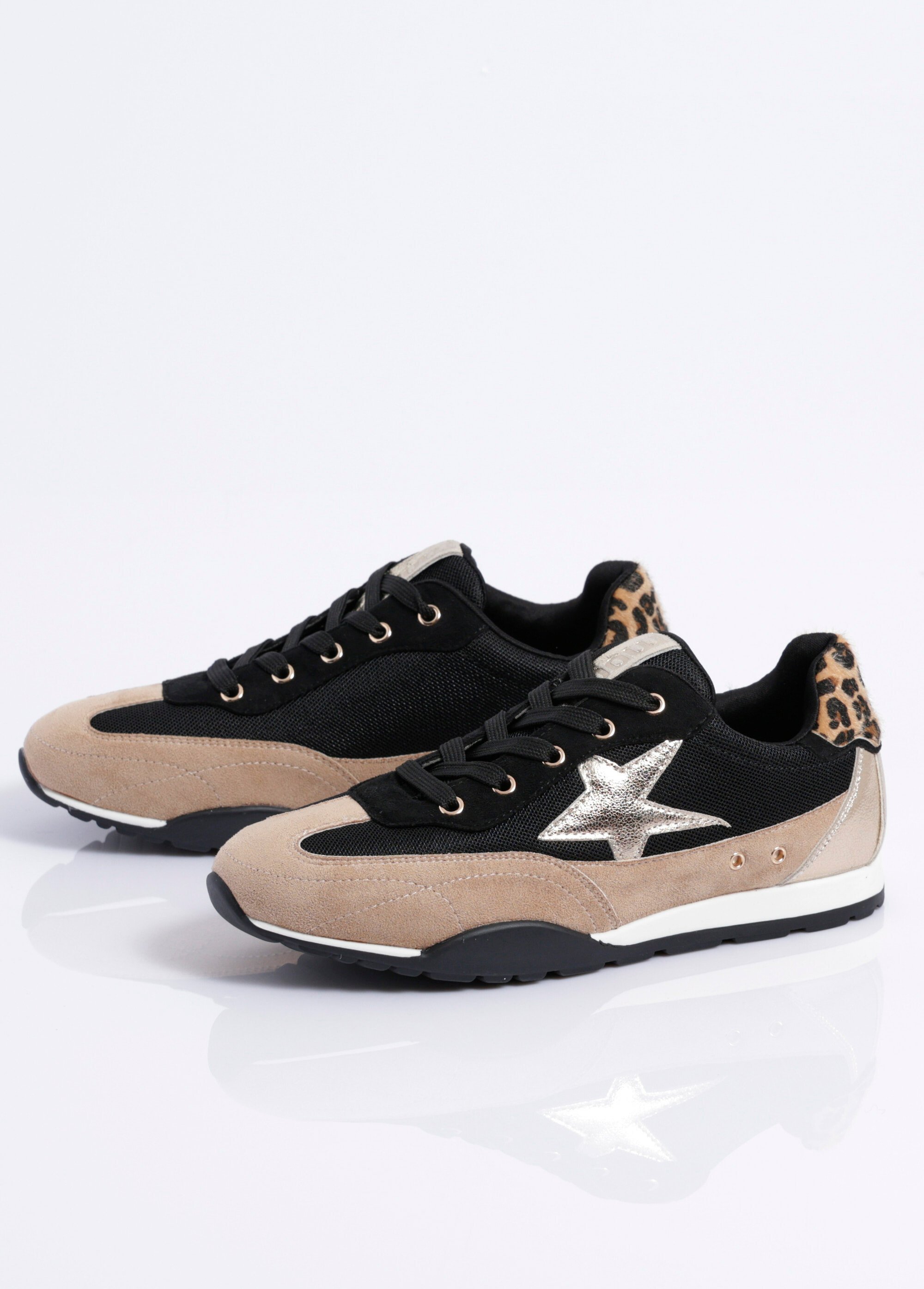 Sneakers semelle plate détails fantaisie Femme Noir MYSKP5530 DE1