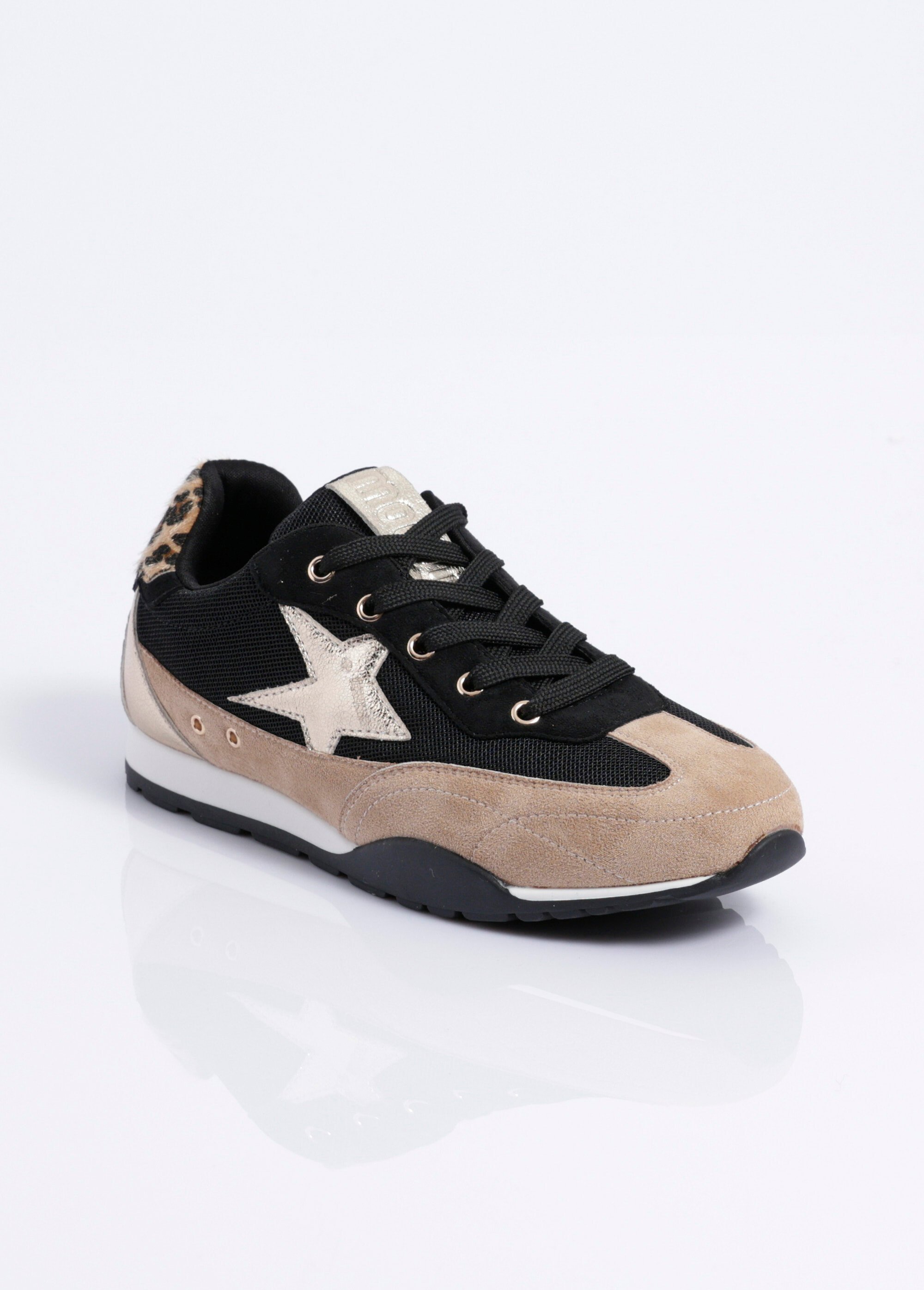 Sneakers semelle plate détails fantaisie Femme Noir MYSKP5530 FA1