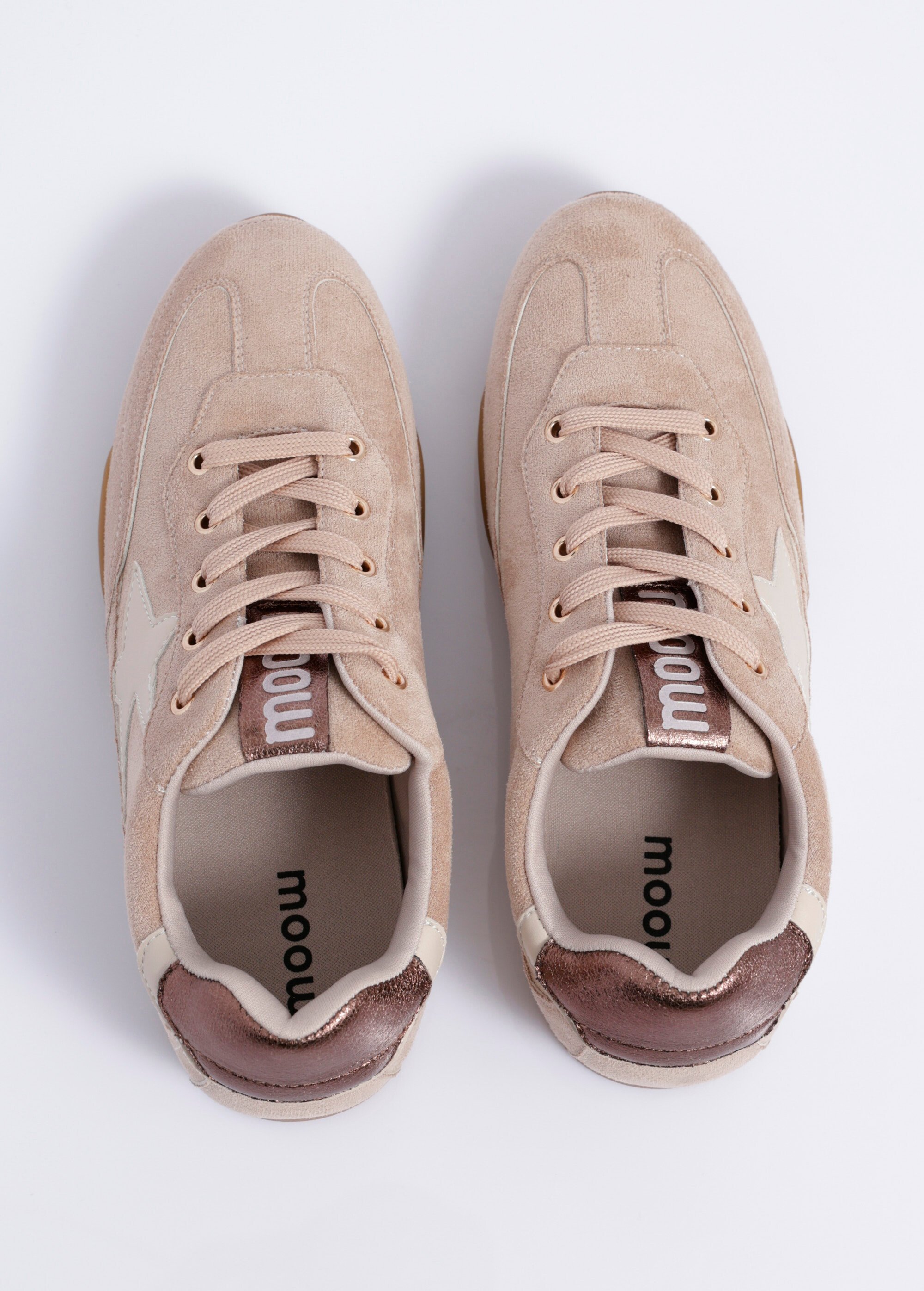 Sneakers semelle plate détails fantaisie Femme Marron MYSKP5530 OV1