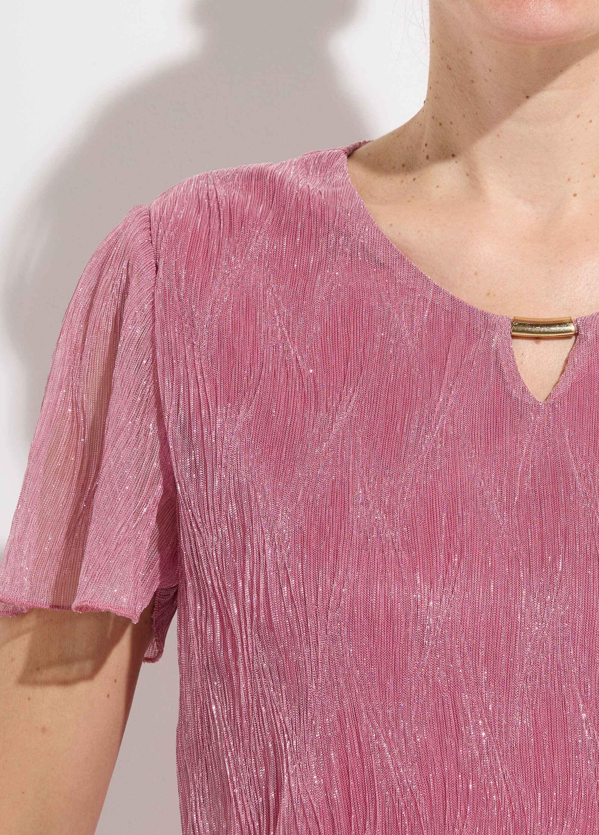 T-shirt court voile irisé Femme Rose COVENTA DE1