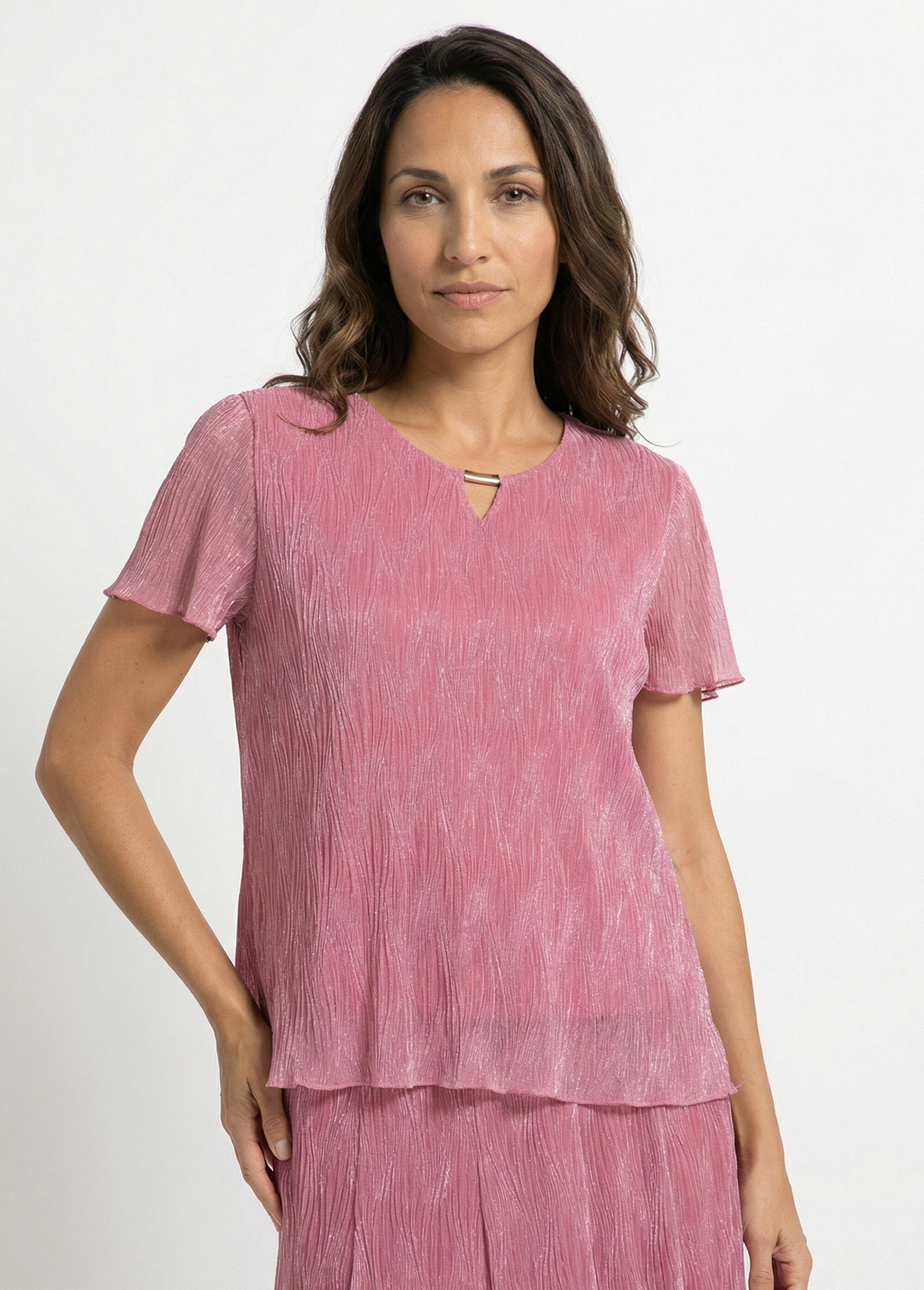 T-shirt court voile irisé Femme Rose COVENTA FA1