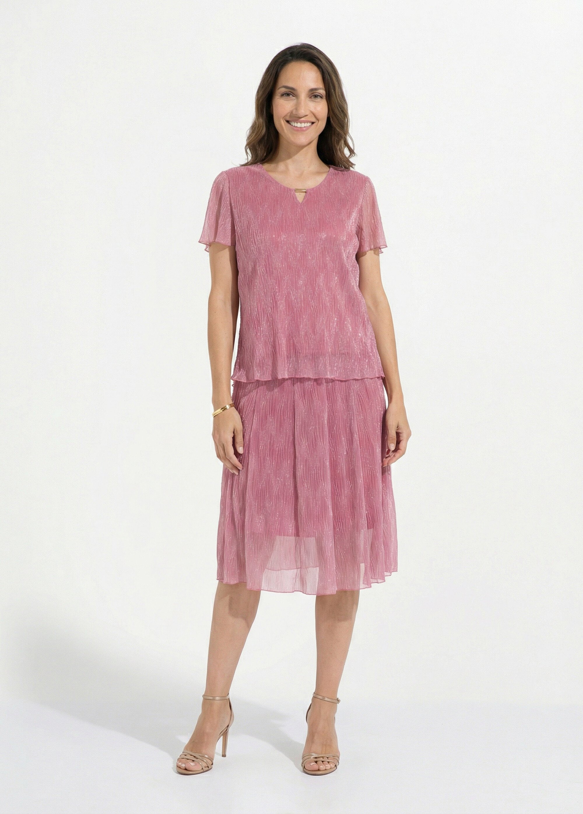 T-shirt court voile irisé Femme Rose COVENTA SF1