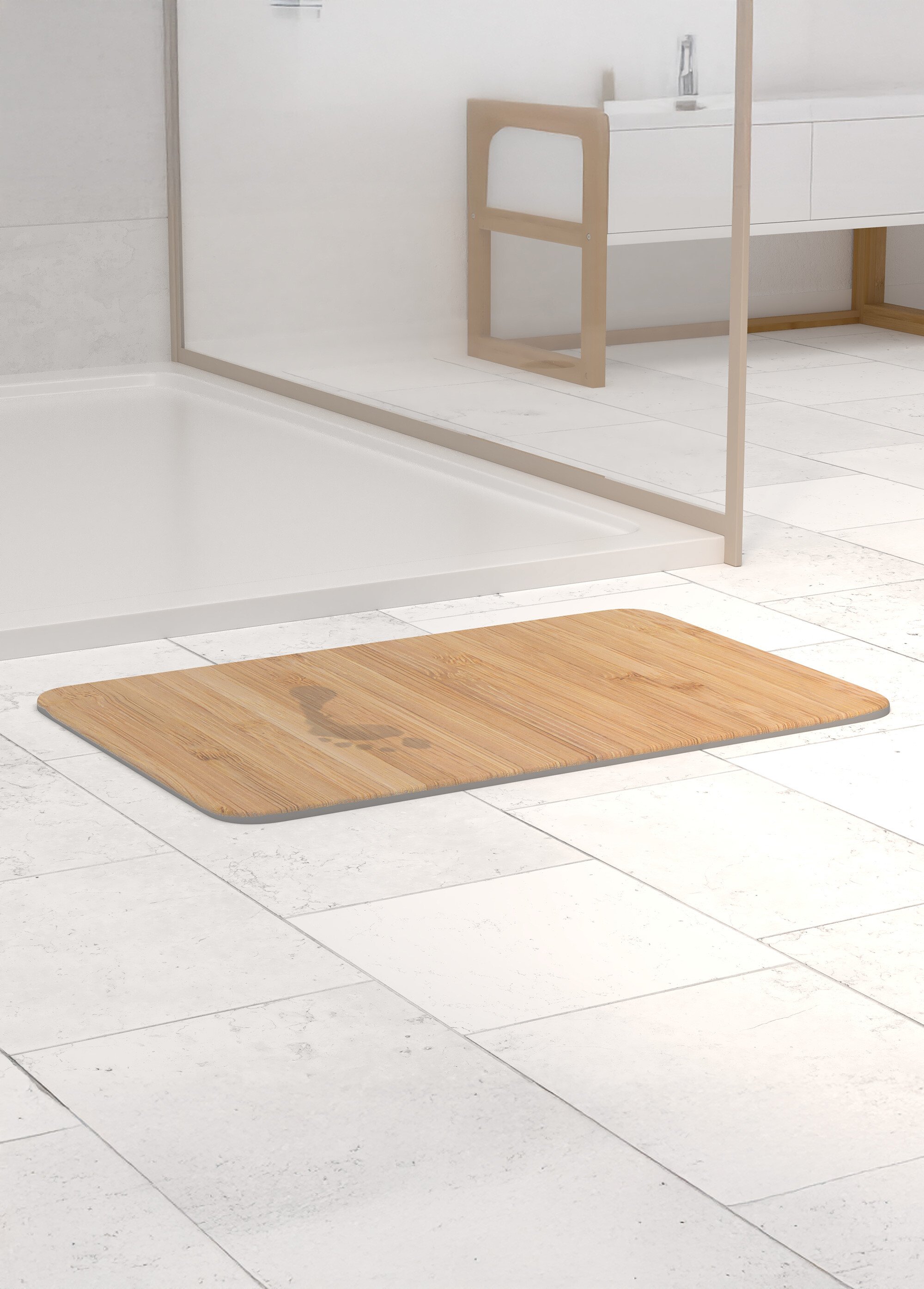Tapis de bain absorbant en diatomite Beige JJA-160928A SI1
