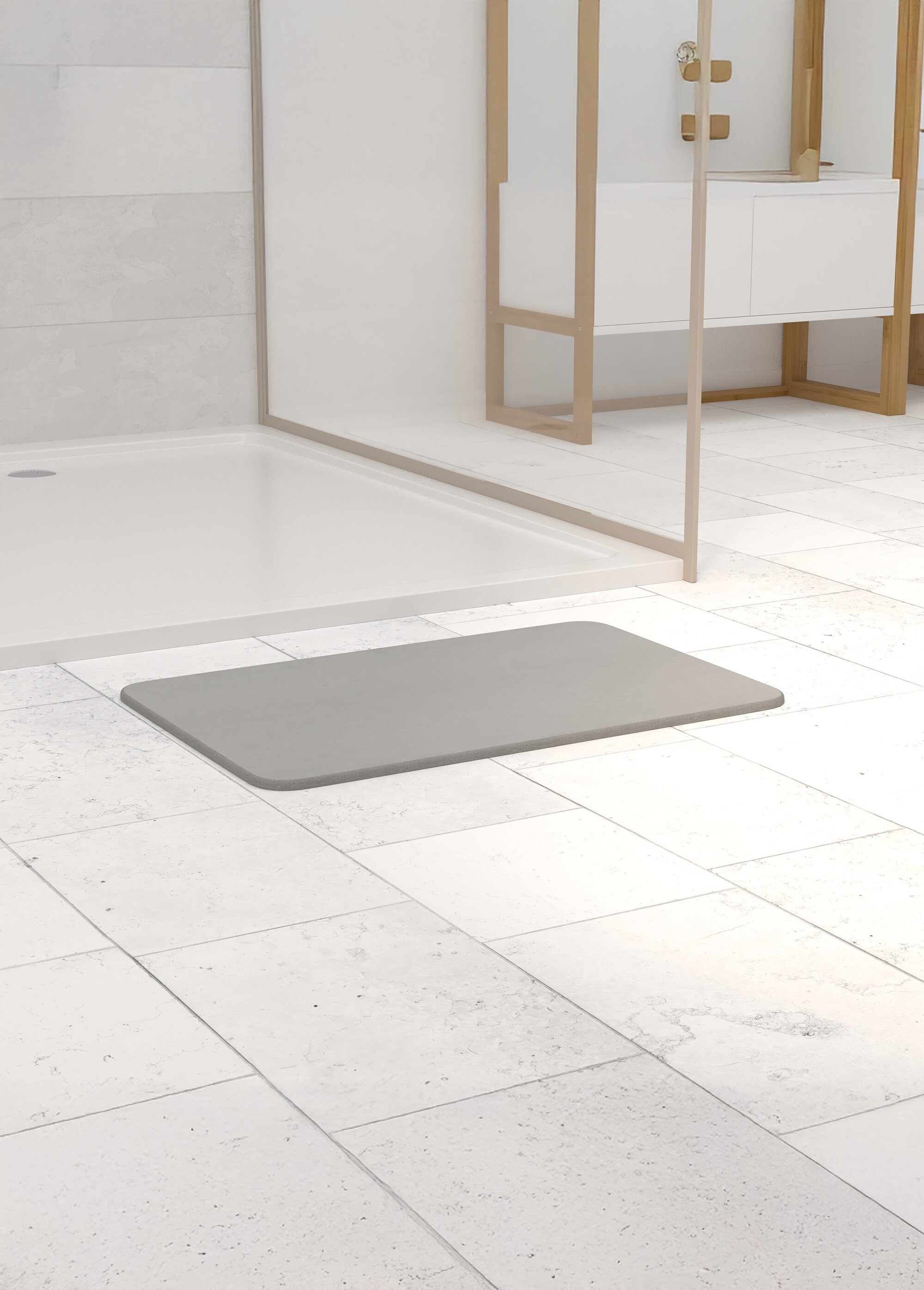 Tapis de bain absorbant en diatomite Gris JJA-160928A SI2