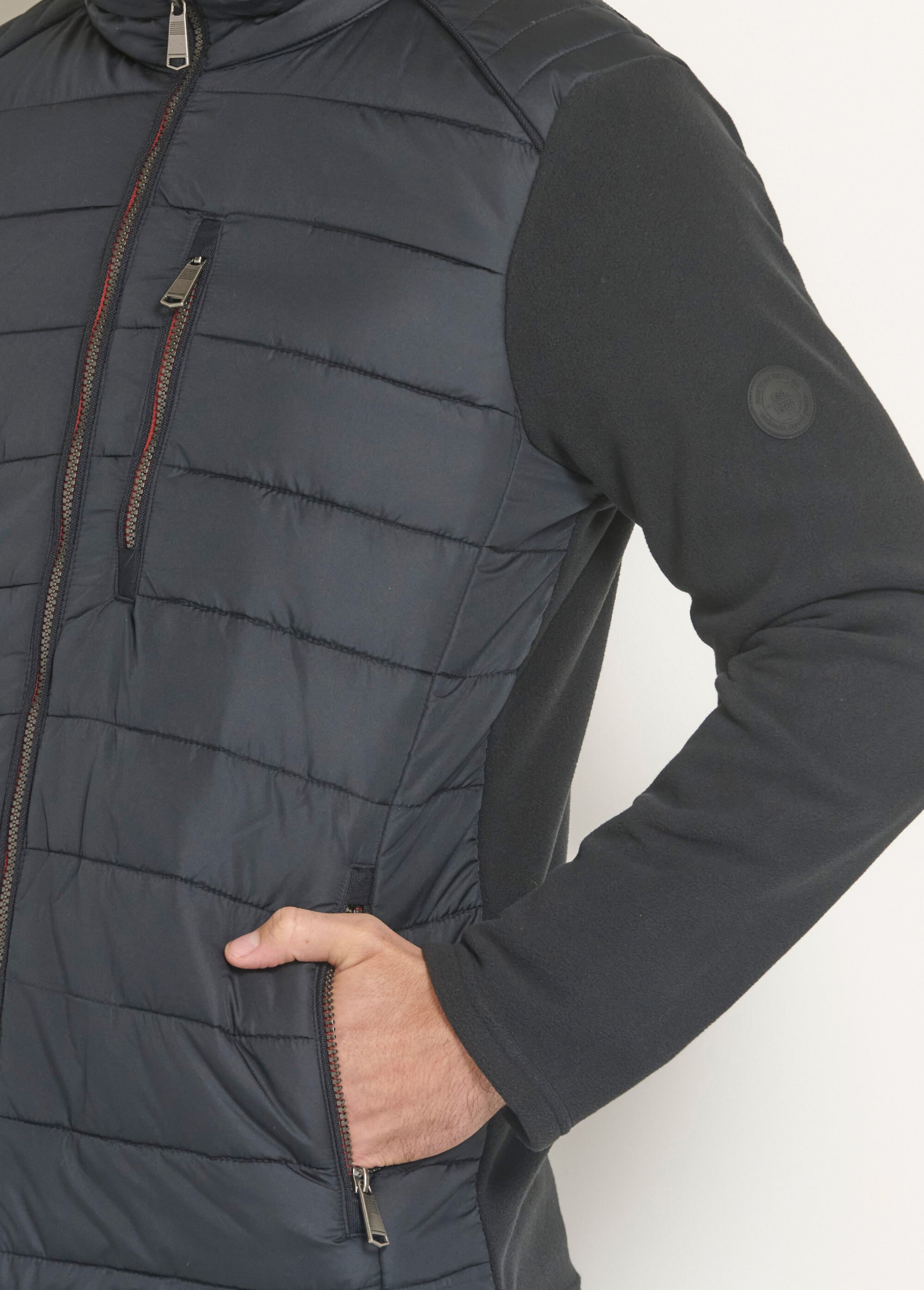 Veste matelassée zippée détails polaire Homme Noir AUL-DAIKIRI DE1