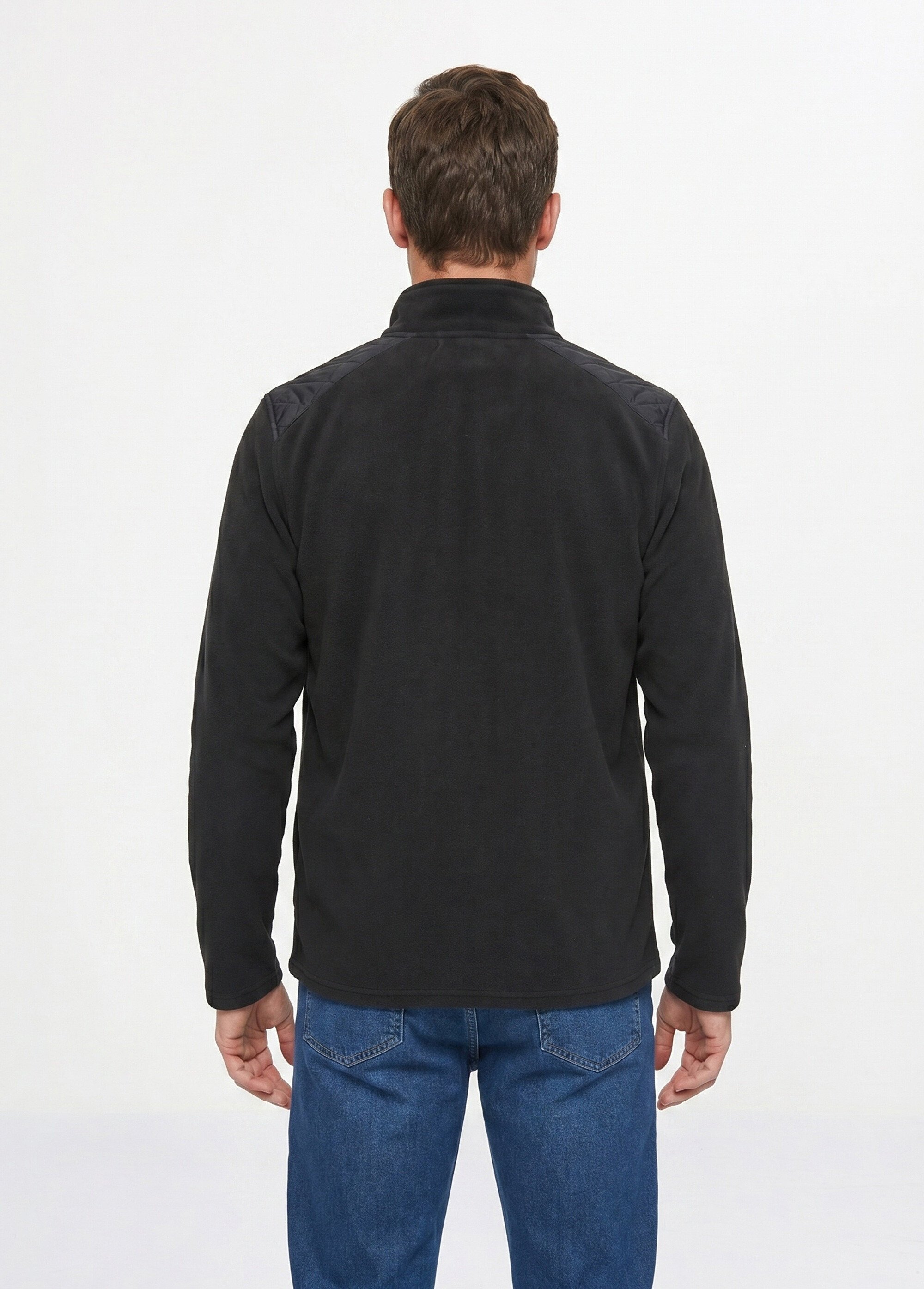 Veste matelassée zippée détails polaire Homme Noir AUL-DAIKIRI DO1