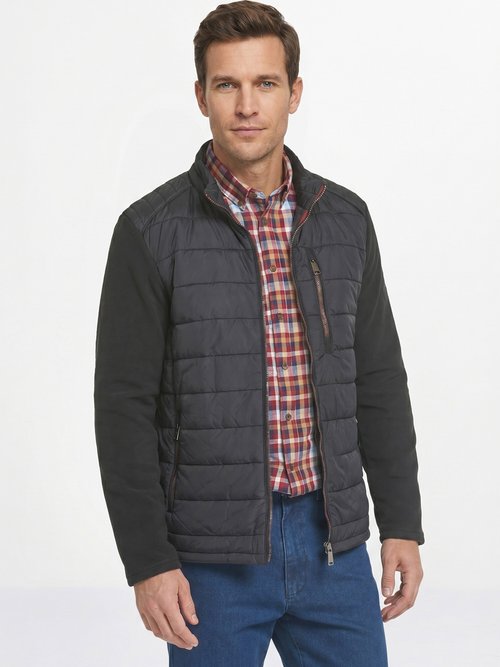 Veste matelassée zippée détails polaire Homme Noir AUL-DAIKIRI FA1