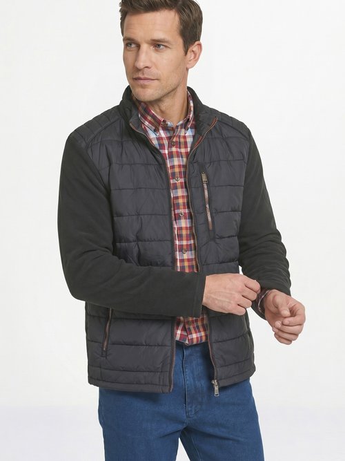 Veste matelassée zippée détails polaire Homme Noir AUL-DAIKIRI MV1