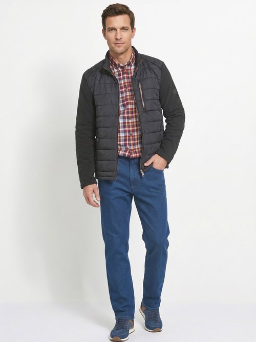 Veste matelassée zippée détails polaire Homme Noir AUL-DAIKIRI SI1