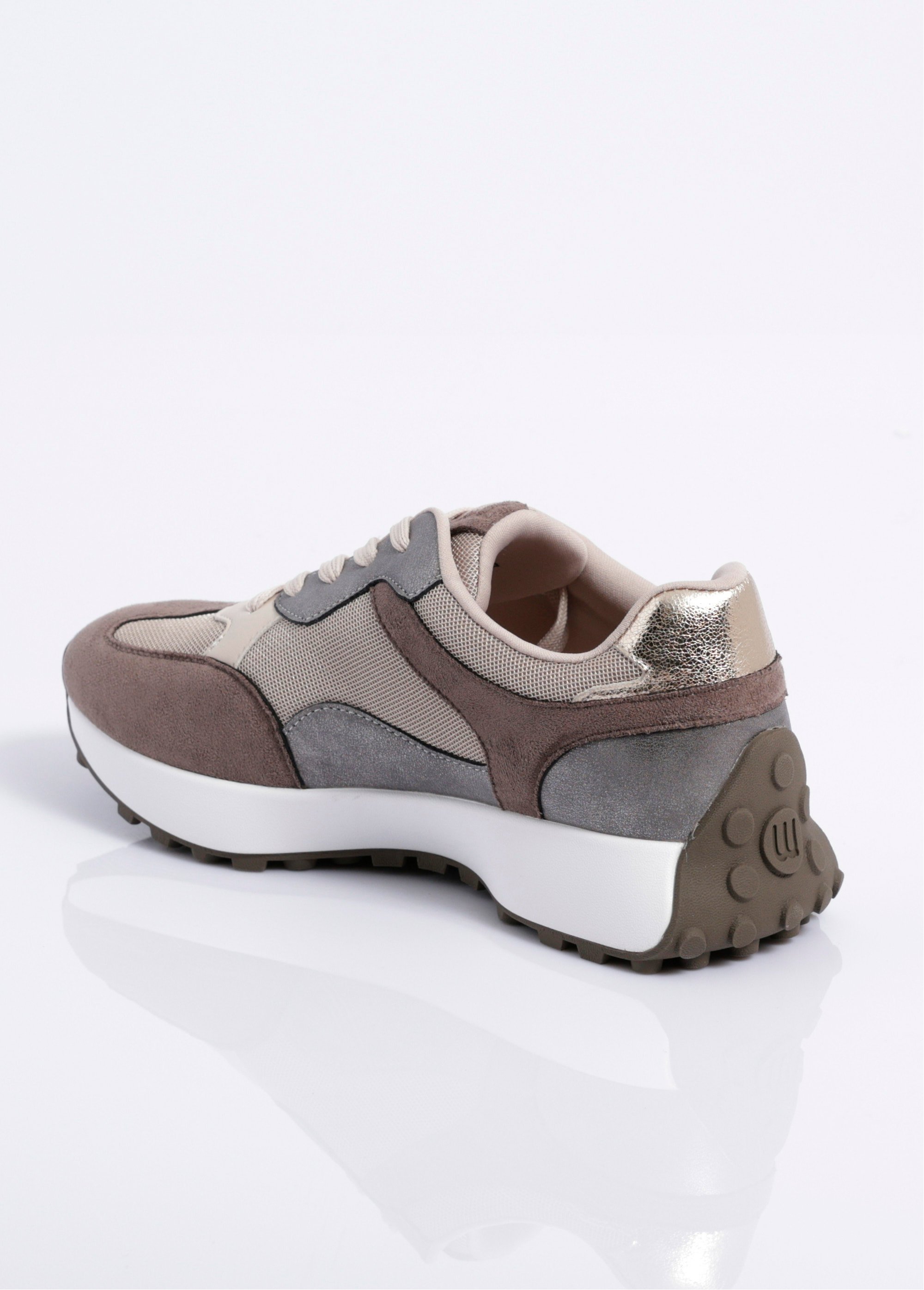 Baskets multimatières semelle compensée Femme Vert MYSKP5531 DO1