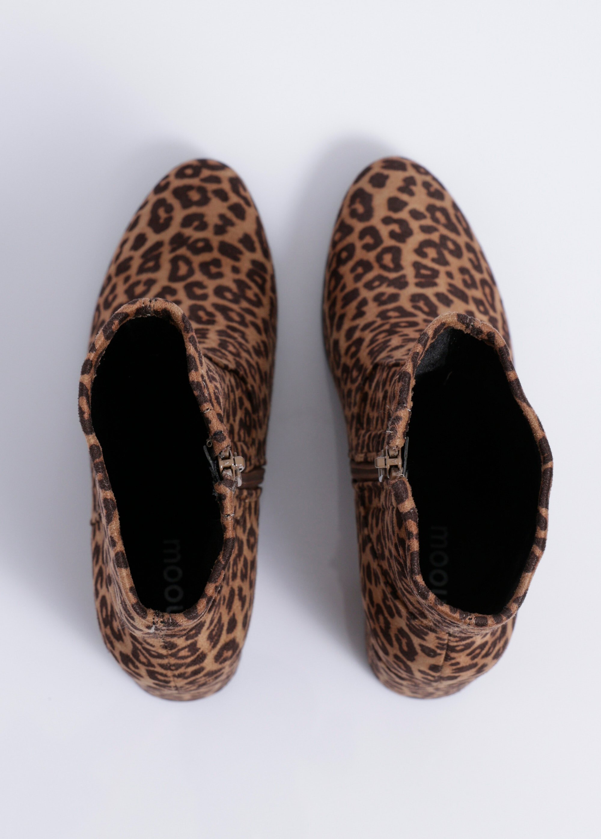 Boots en suédine léopard à talon haut Femme Noir MYSRA5508 OV1