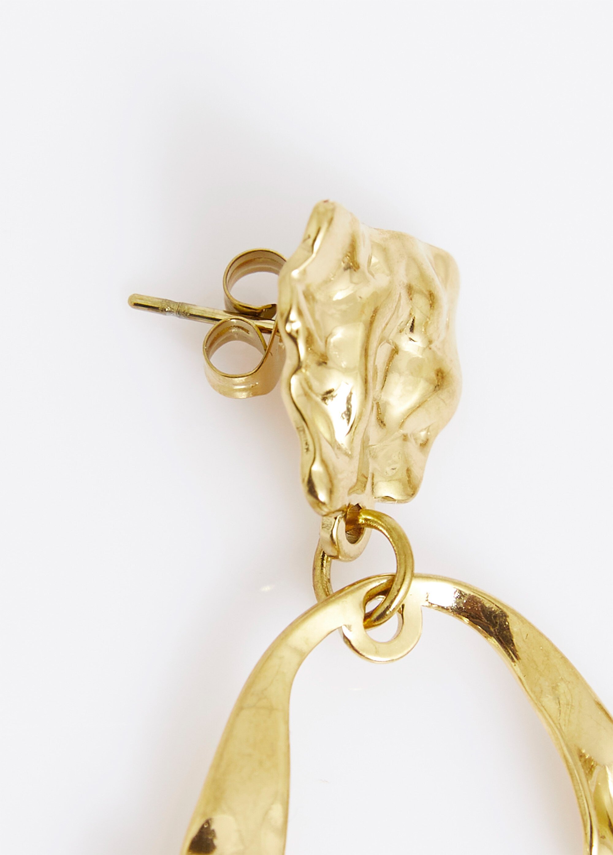 Boucles d'oreille effet froissé, acier Doré MILM25GE151 DE1