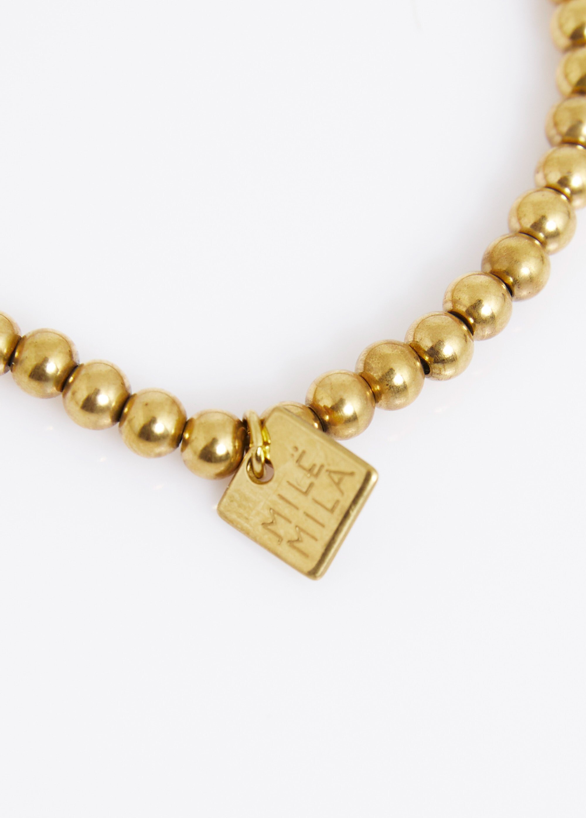 Bracelet élastique perles boules, acier Doré MILM26GB19 DE1