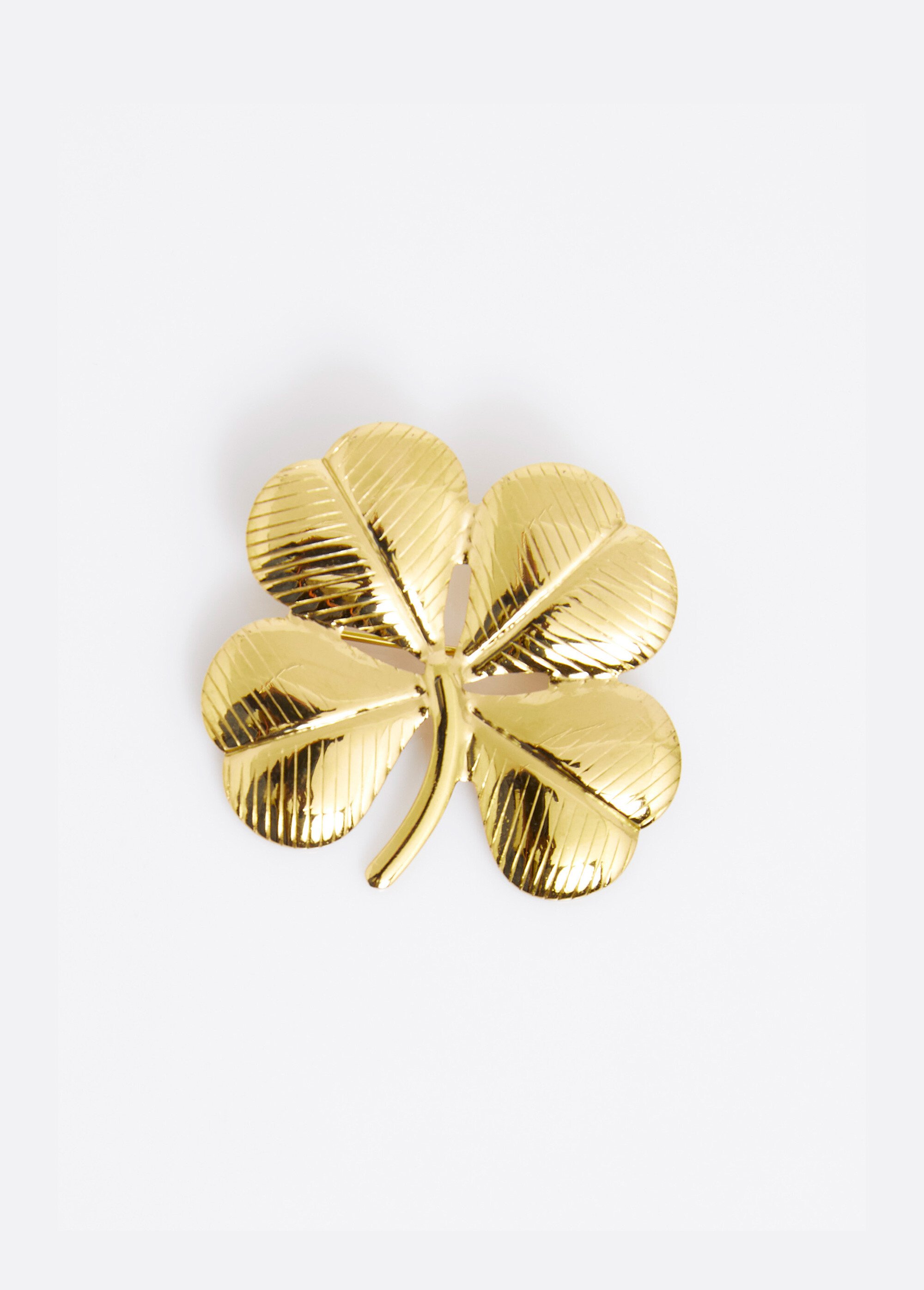 Broche trèfle en acier inoxydable Doré MILM25GZ08 FA1