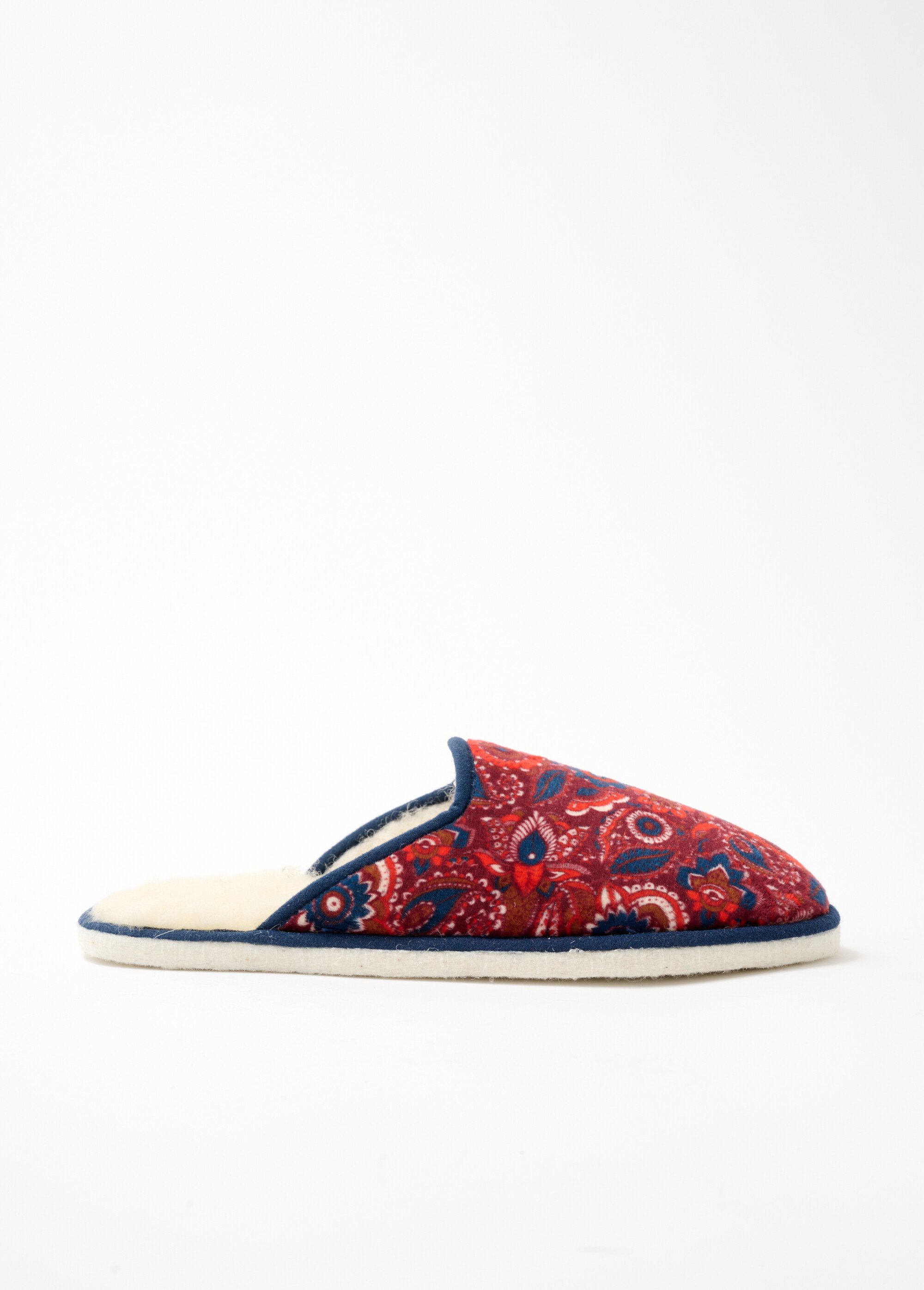 Chausson mule largeur confort fourré laine Femme Rouge OXAMIDE DR1