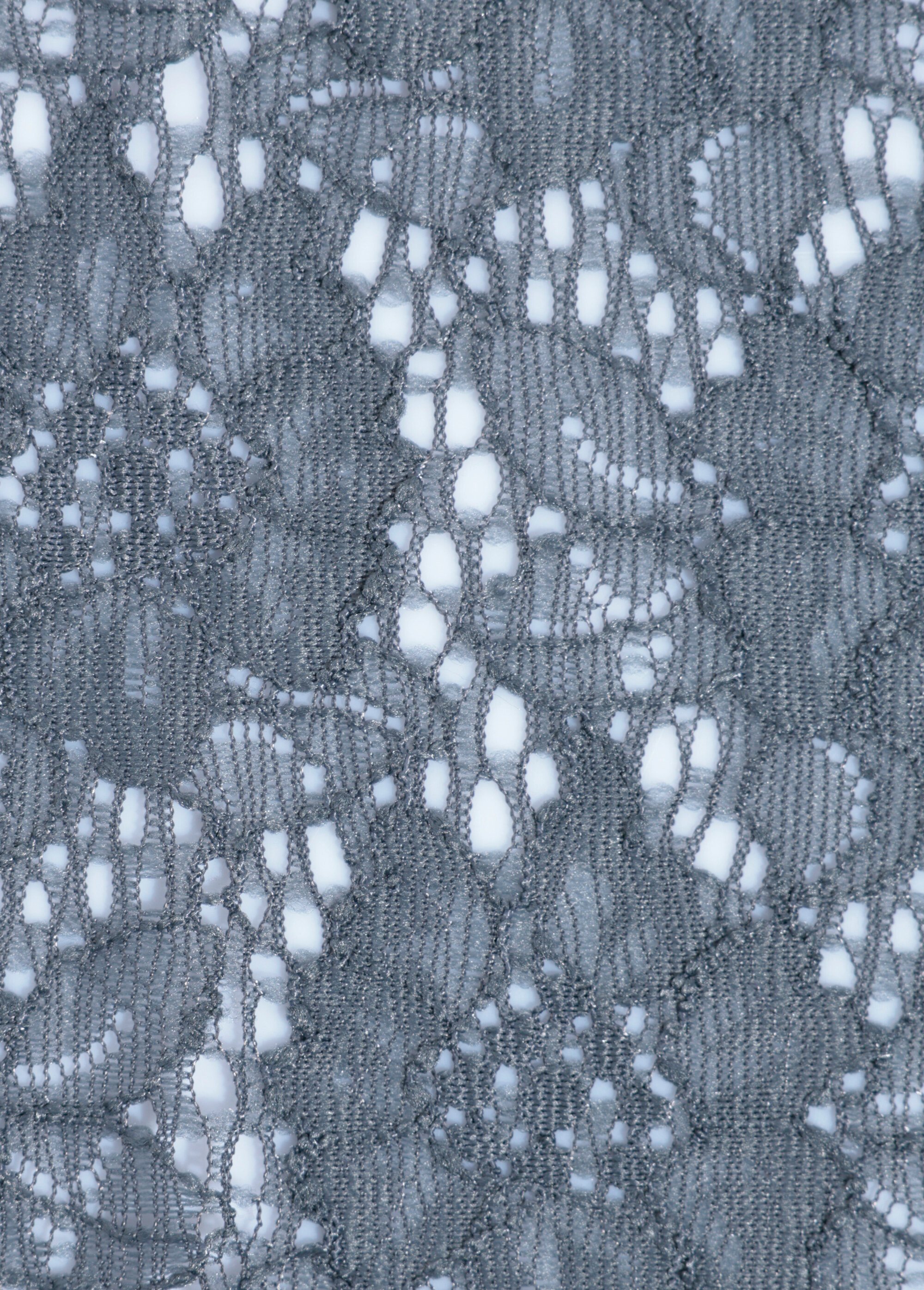 Coupon dentelle fleurie type Leavers, 2G GRIS COT150162 DE2