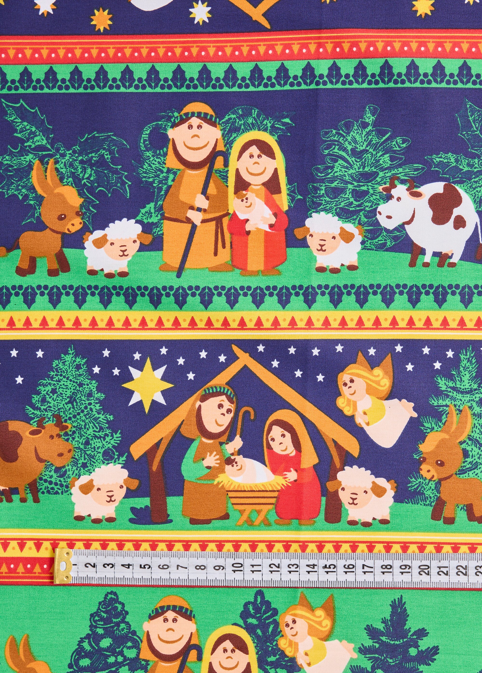 Coupon tissu crèche de Noël 0,5m x 1,45m