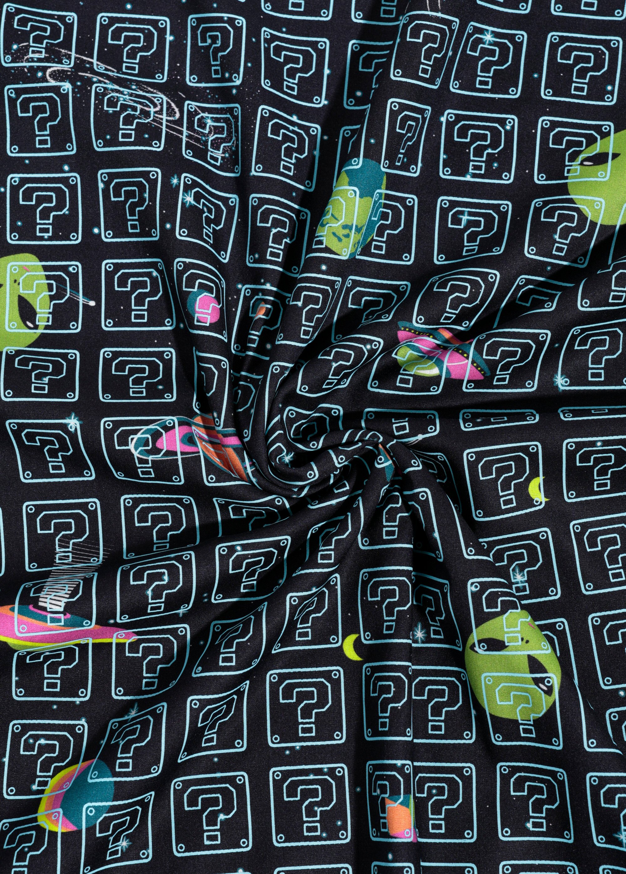 Coupon tissu habillement, Aliens 2T NOIR COT112640 FA1