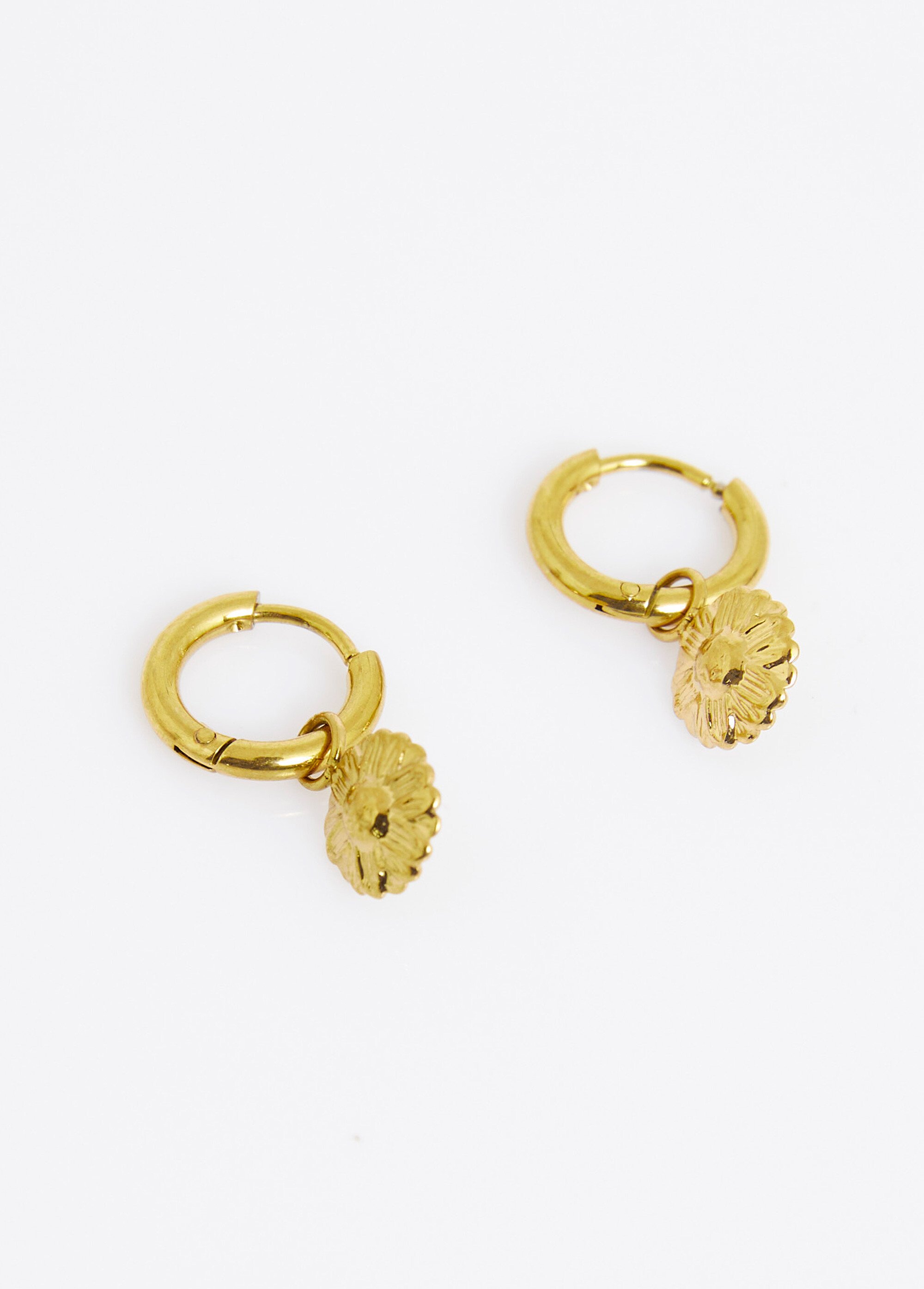 Créoles marguerites en acier inoxydable Doré MILM24GBE81 FA1