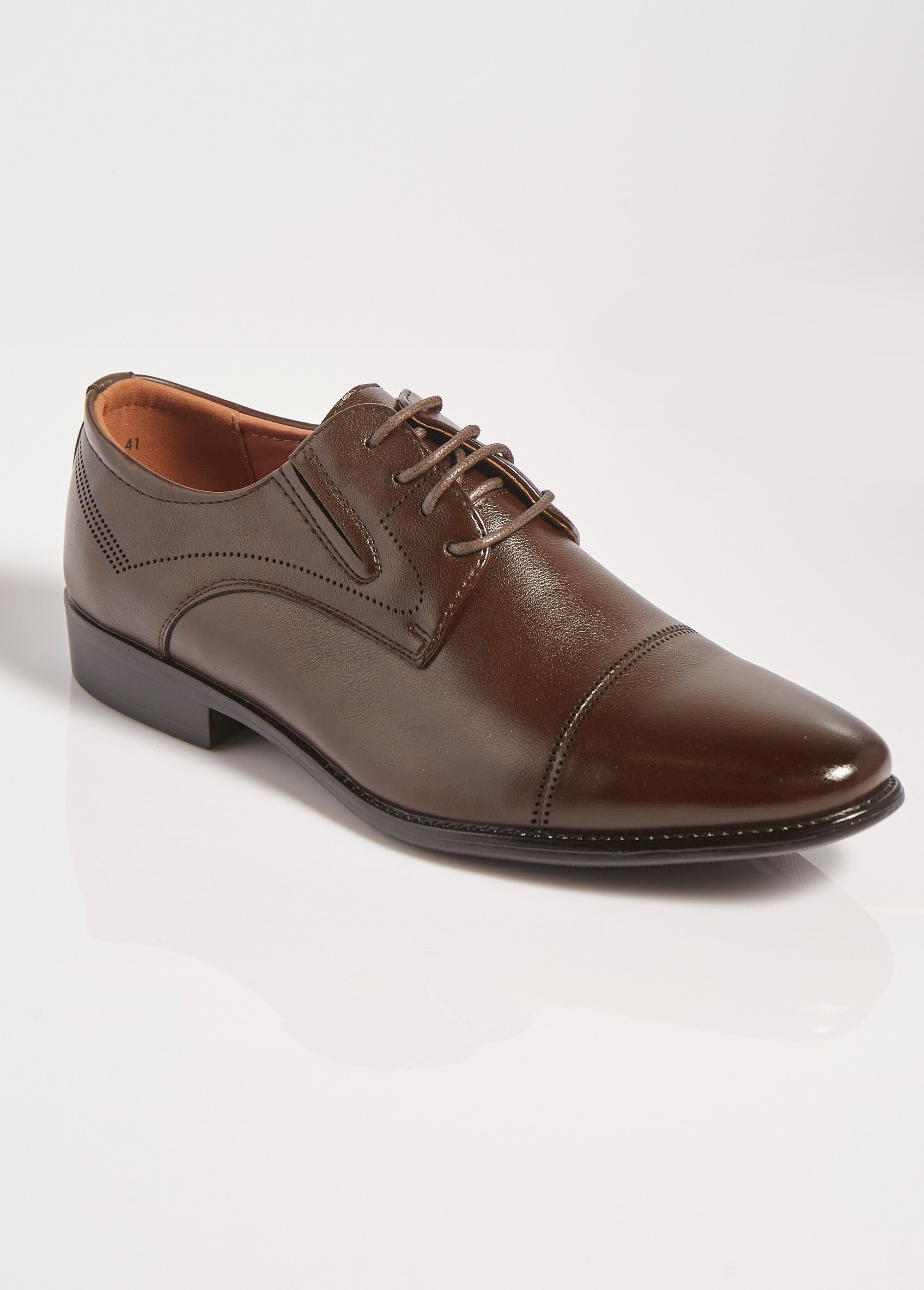 Derbys chic à bout droit, intérieur cuir Homme Marron YIMM39G FA1