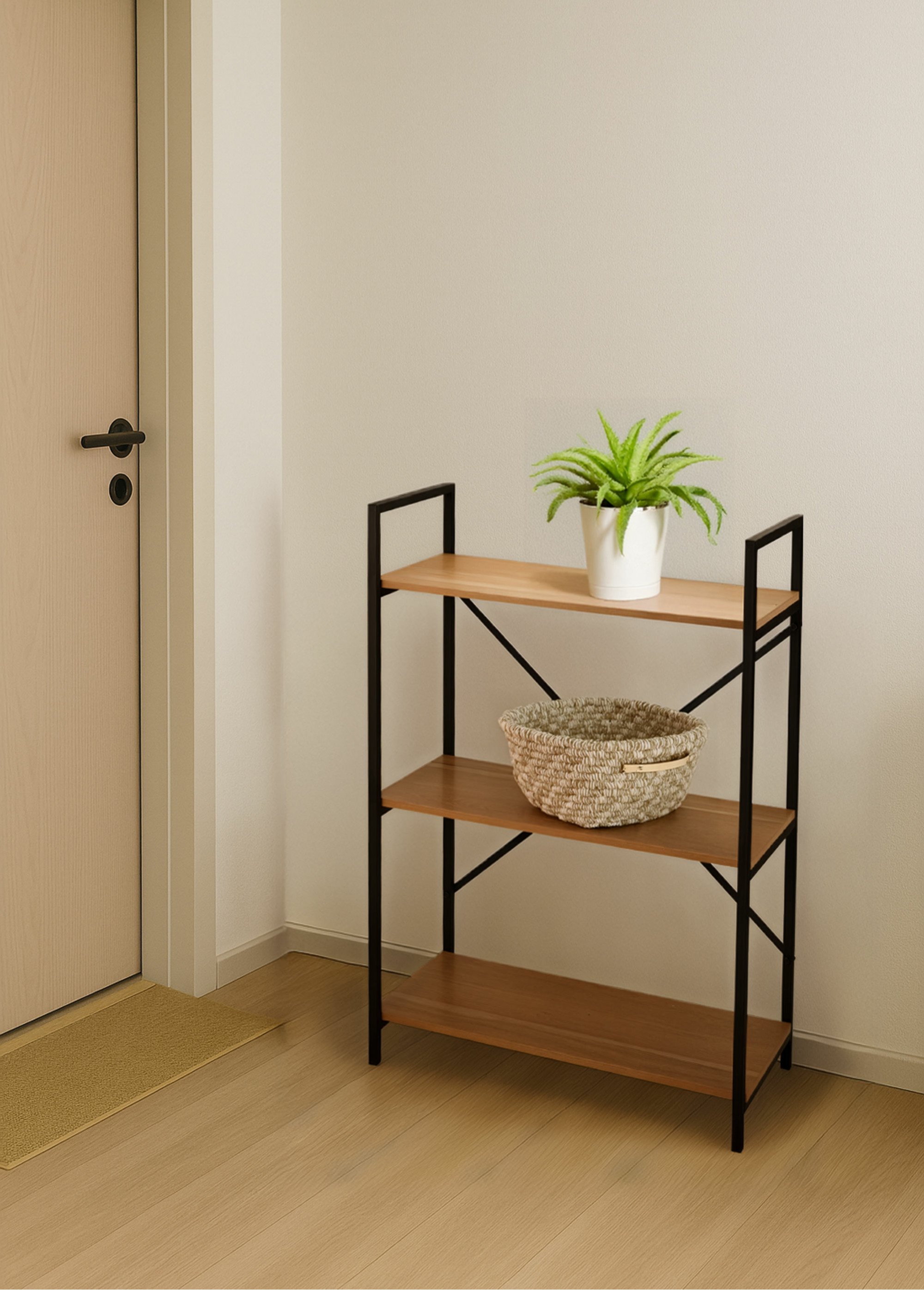 Etagère métal et bois, 3 niveaux MARRON KP-DD1001470 SF1