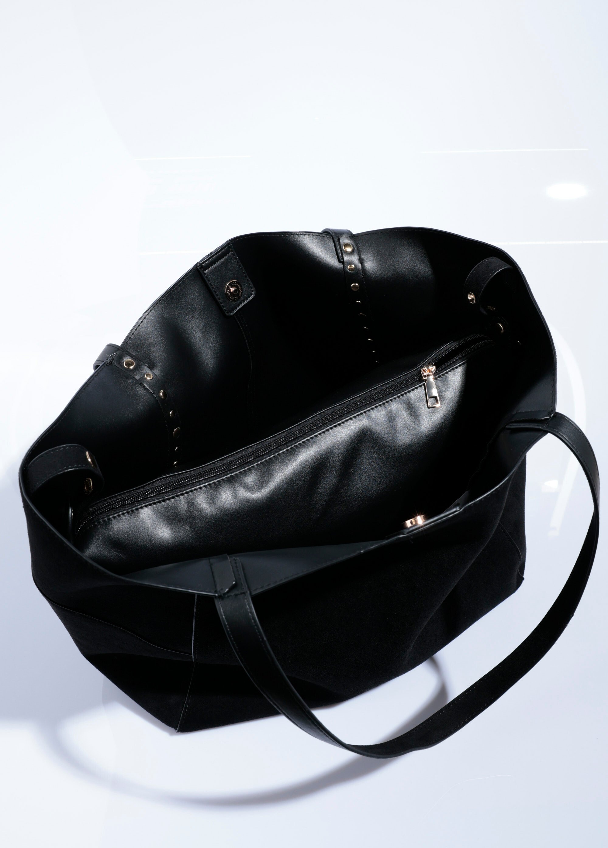 Grand sac cabas suédine et clous rock