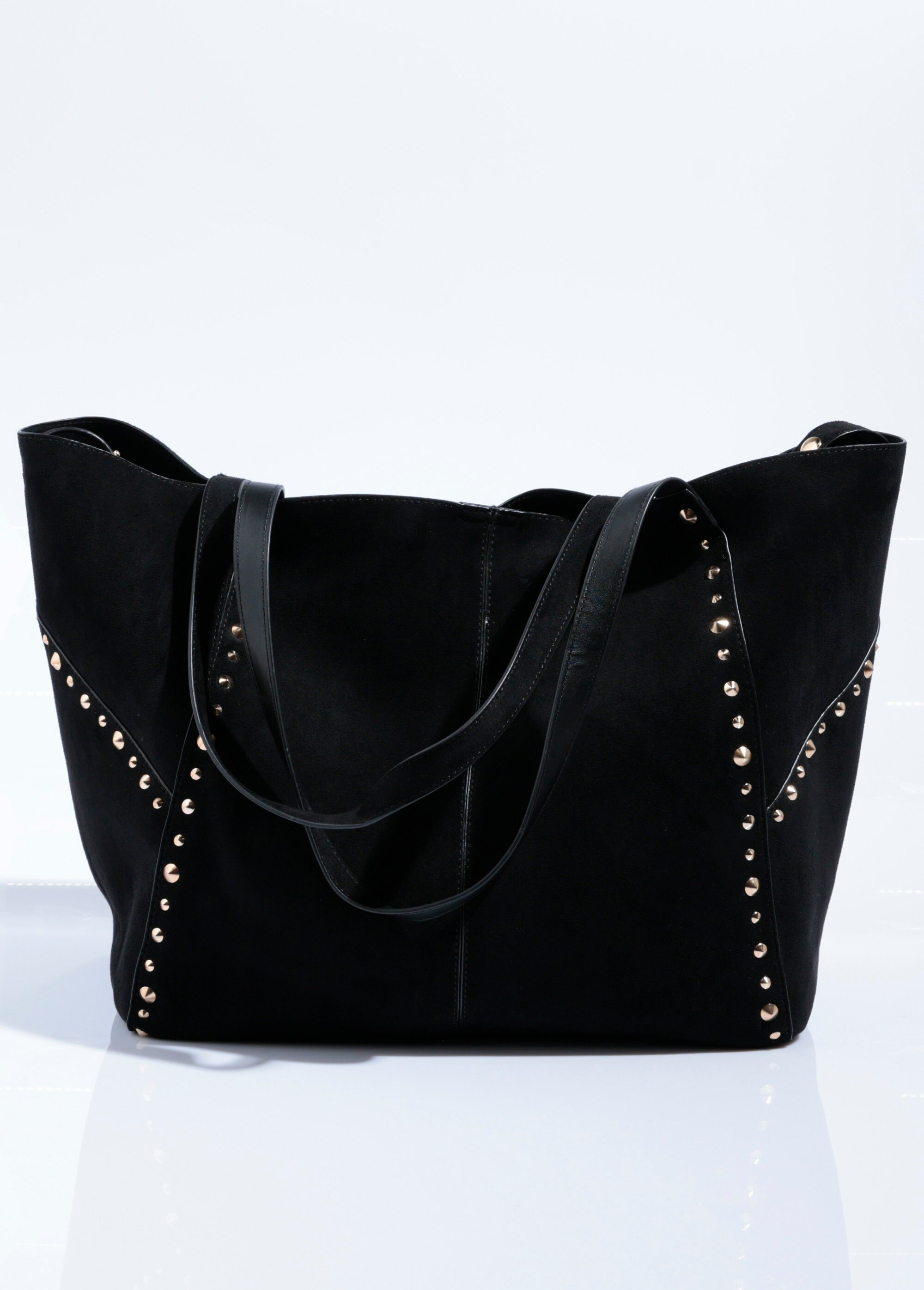 Grand sac cabas suédine et clous rock