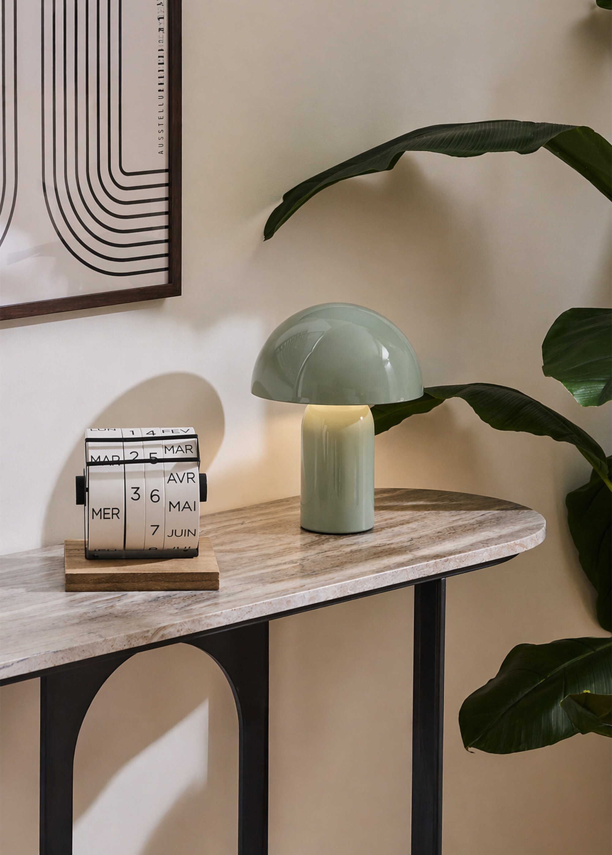 Lampe en acier forme champignon, clair1 VERT JJA-210363C SI1