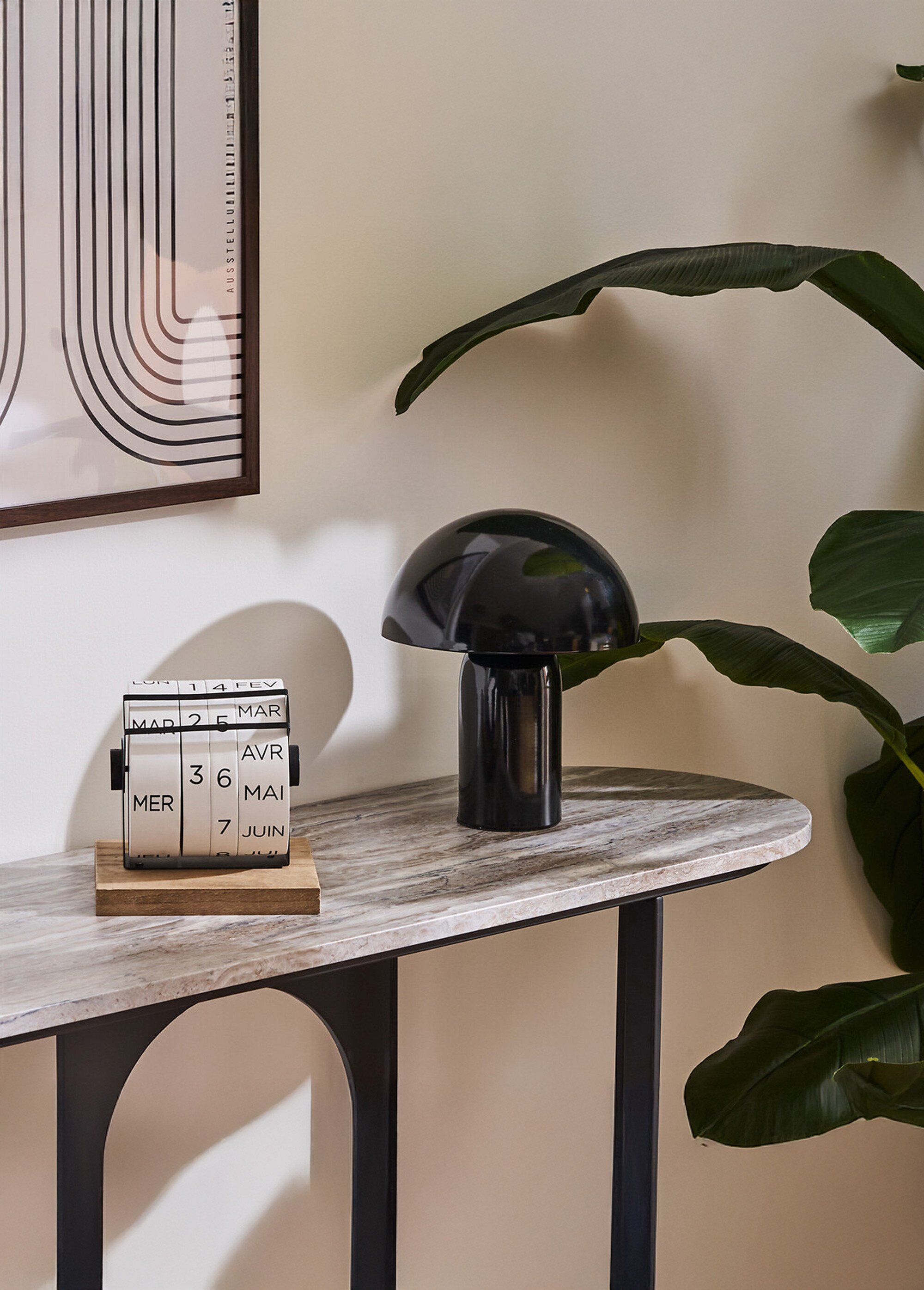 Lampe en acier forme champignon, clair1 NOIR JJA-210363C SI1