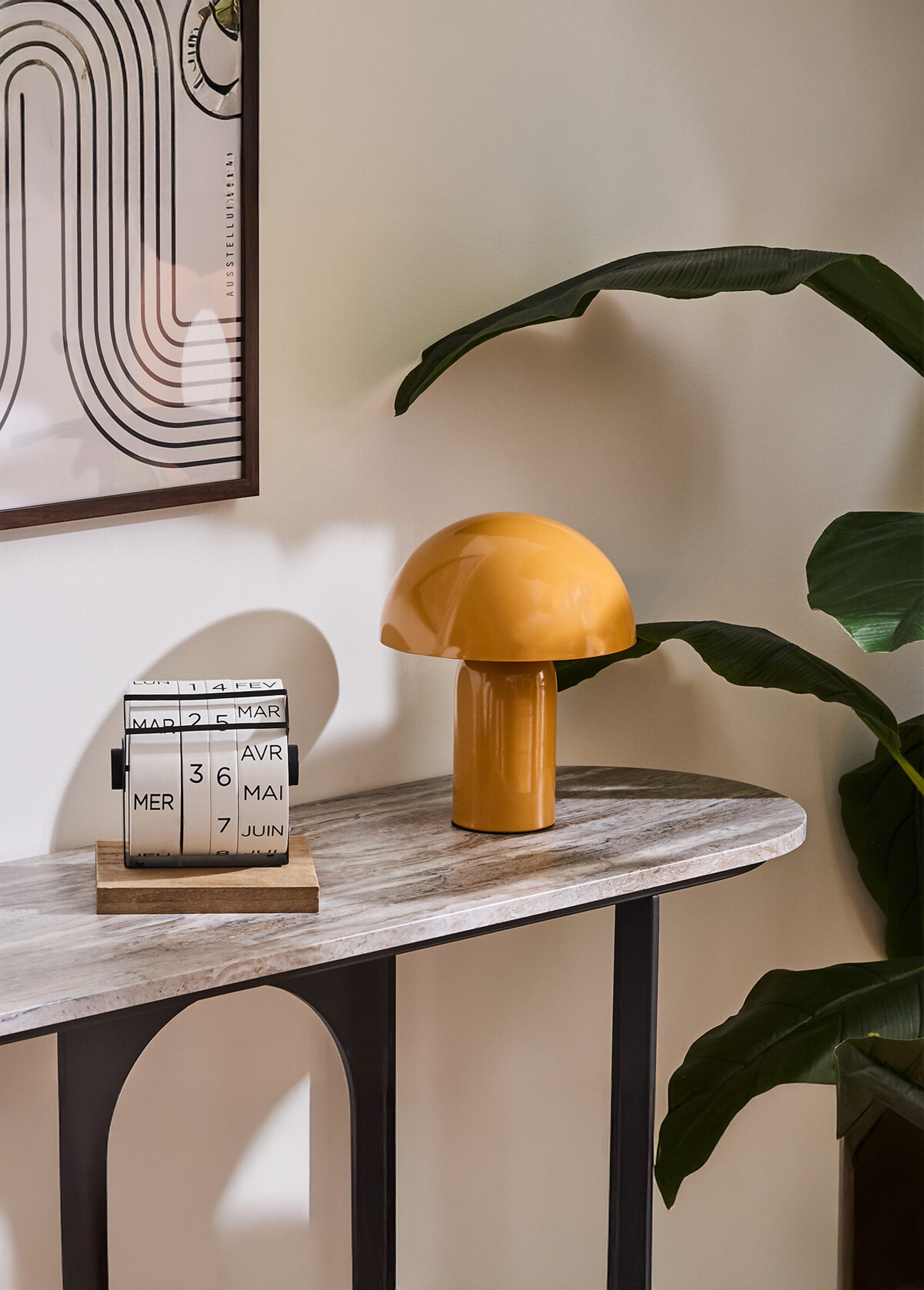 Lampe en acier forme champignon, clair1 MARRON JJA-210363C SI1