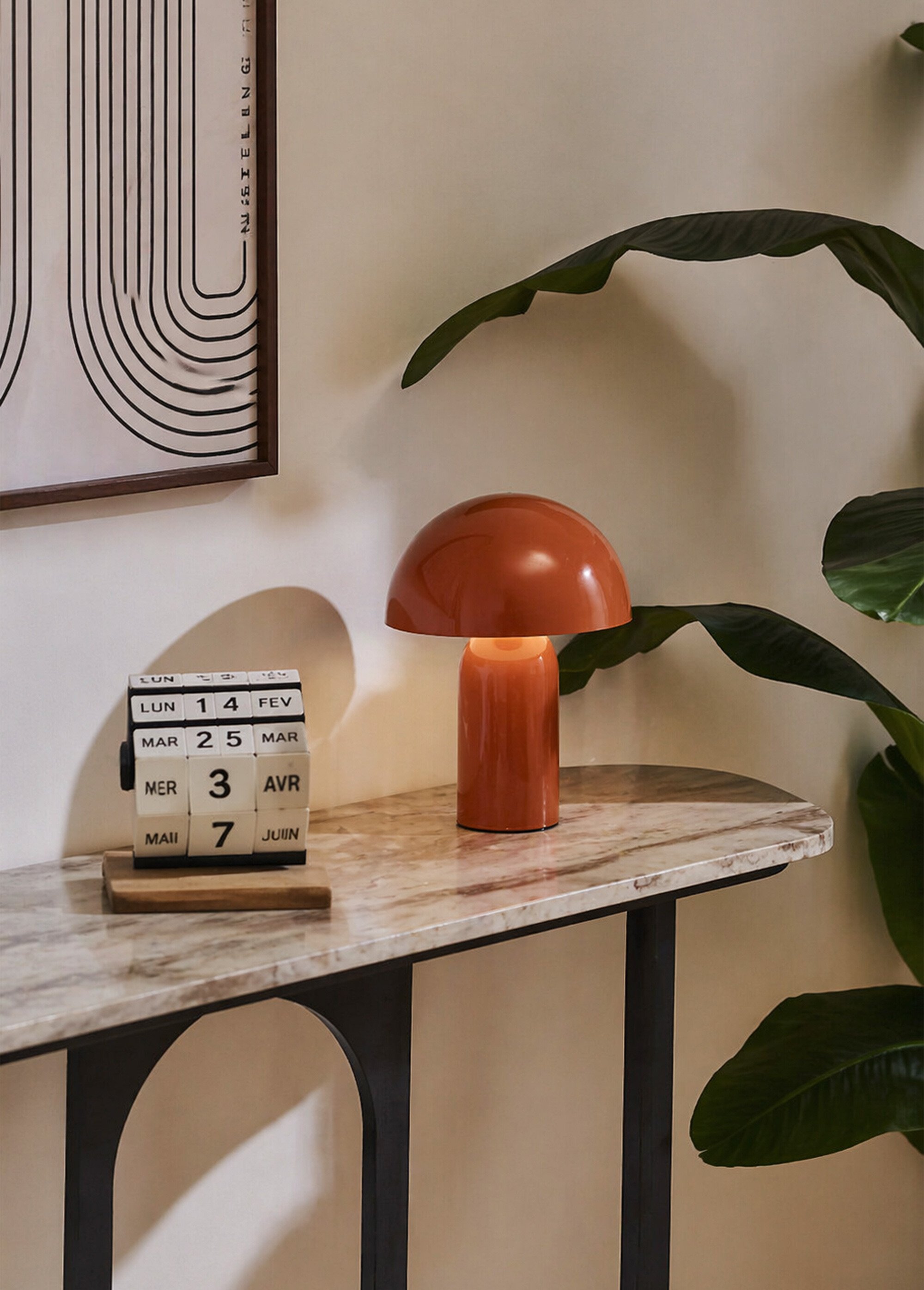 Lampe en acier forme champignon, clair1 TERRACOTA JJA-210363C SI1