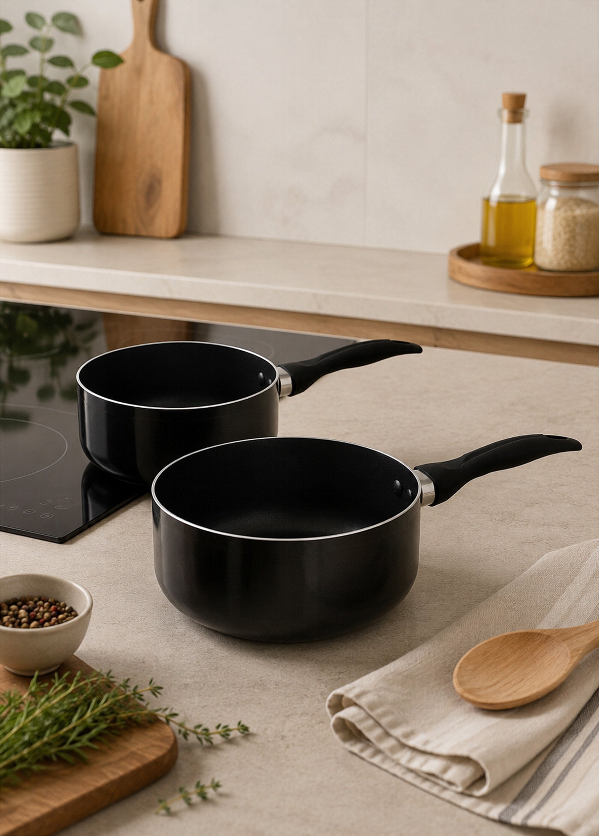 Lot de 2 casseroles tous feux 16/20cm Noir JJA-179793 SI1