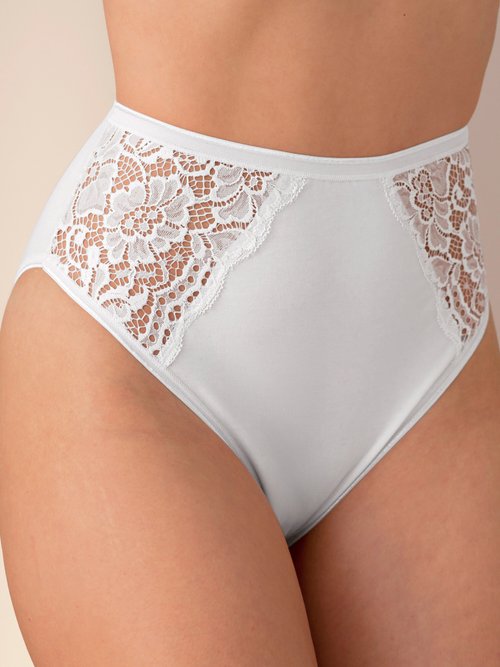Lot de 2 culottes légèrement échancrées Femme Blanc DOUCINE FA1
