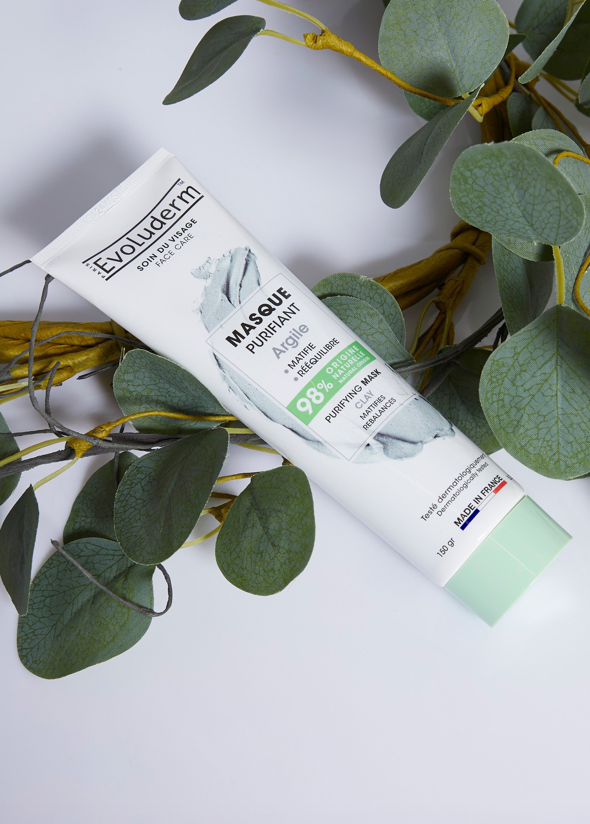 Masque purifiant et matifiant à l'argile Blanc EVO-22009 SI1