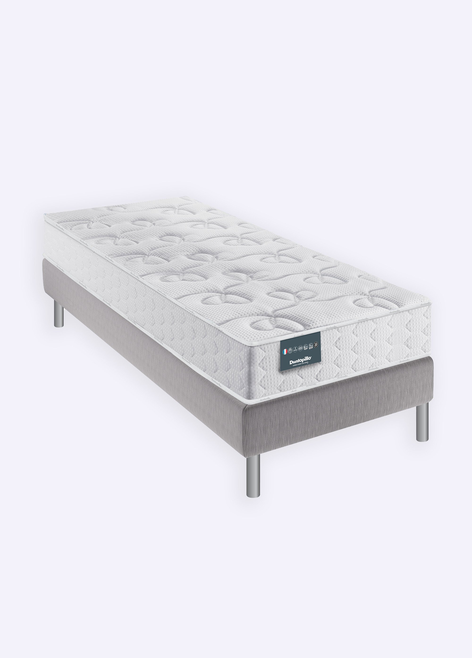 Matelas ferme latex 7 zones haute résilience, haut. 20cm BLANC DUN-GEN6 DE2